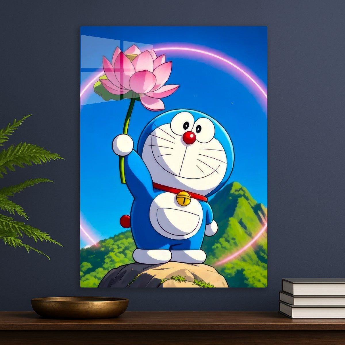 Doraemon with Lotus