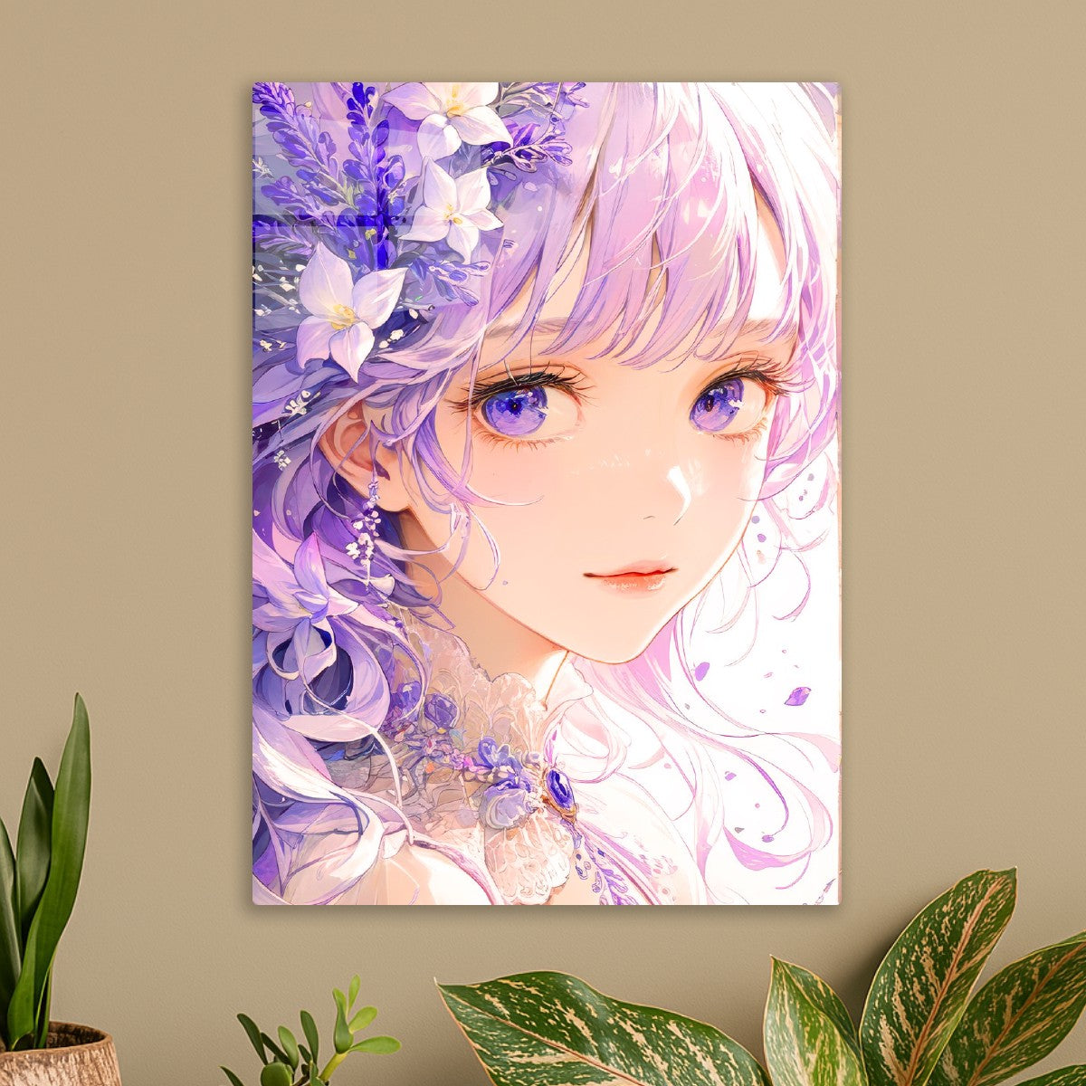 Purple haired woman