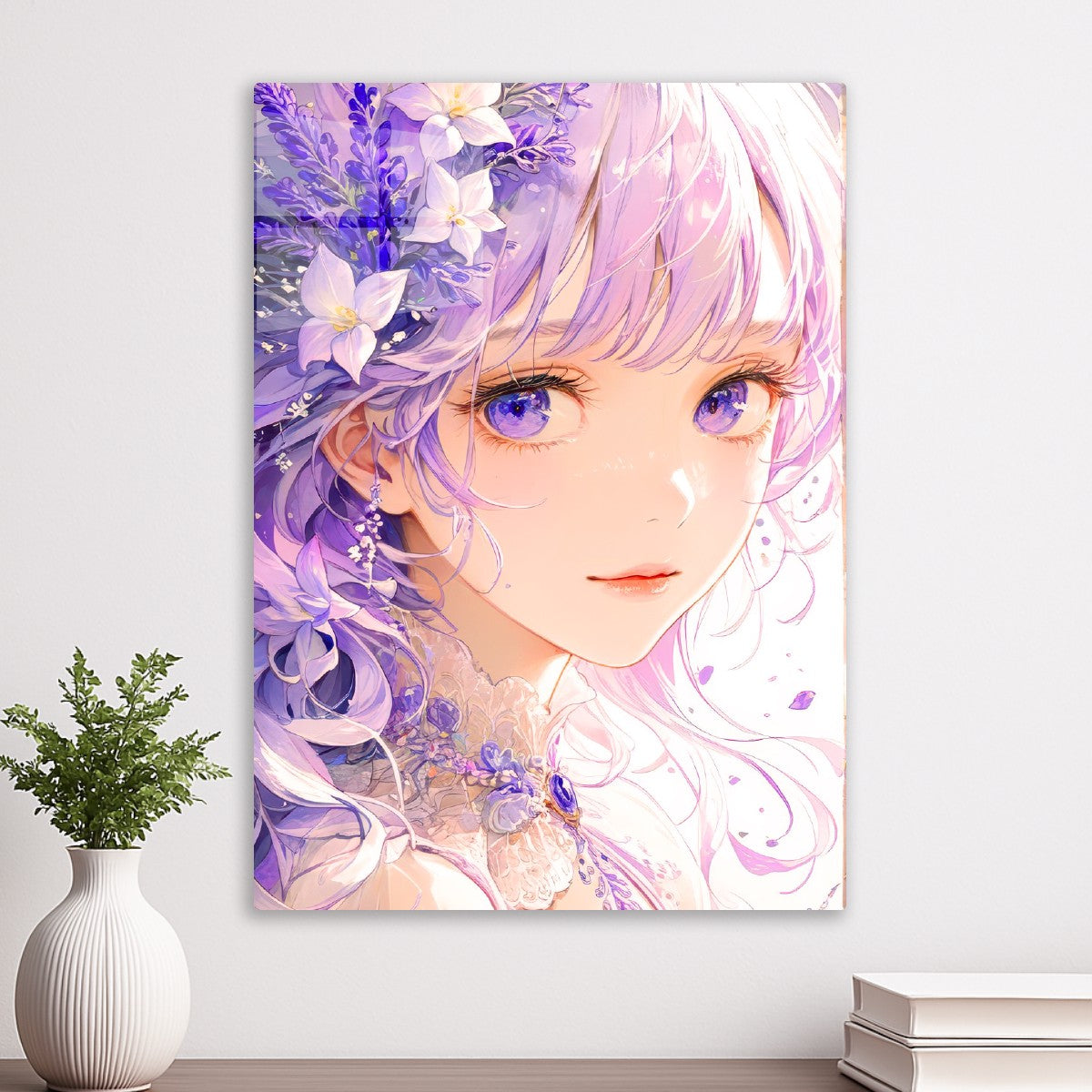 Purple haired woman