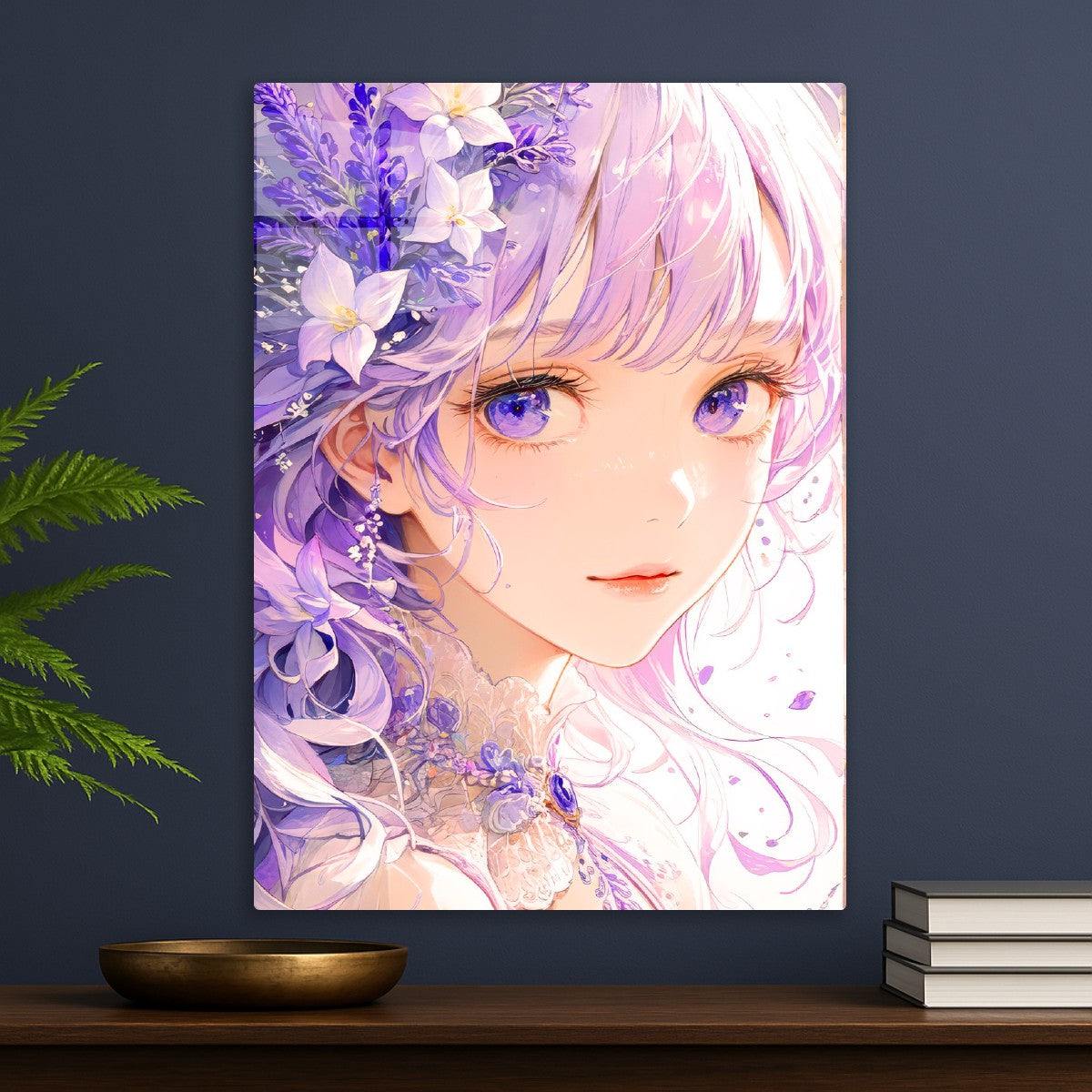 Purple haired woman