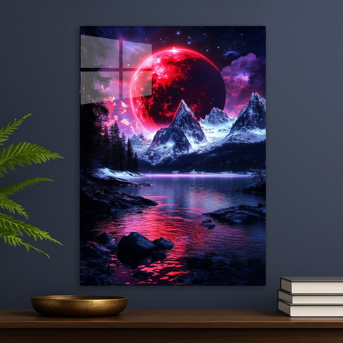 Crimson Moon over Mystic Peaks