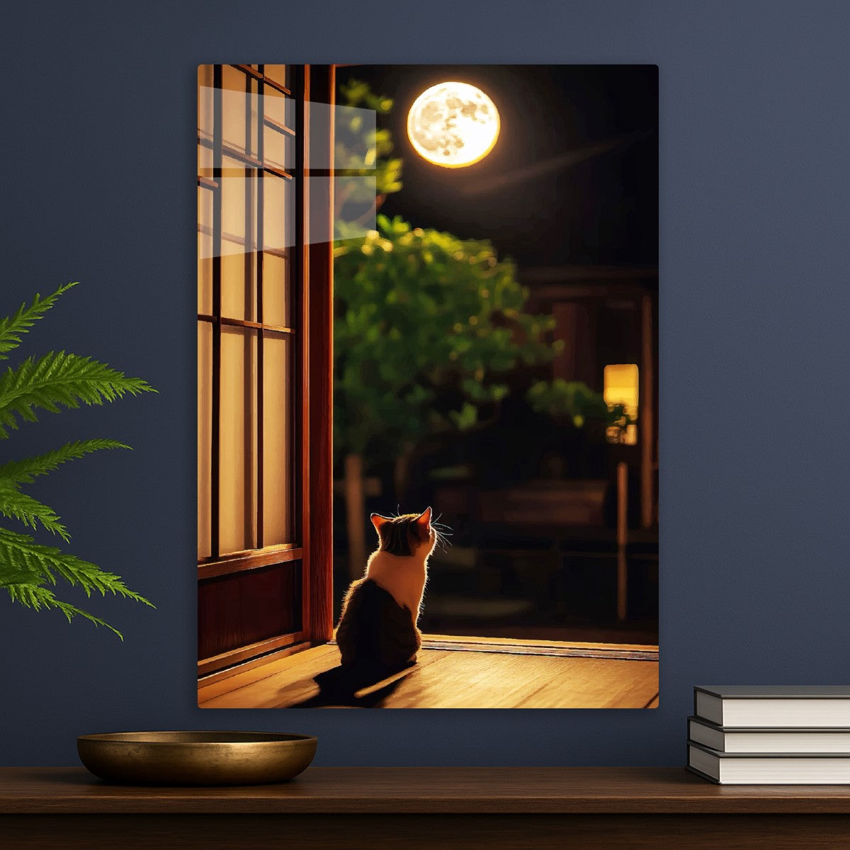 CUTE CAT AND MOON