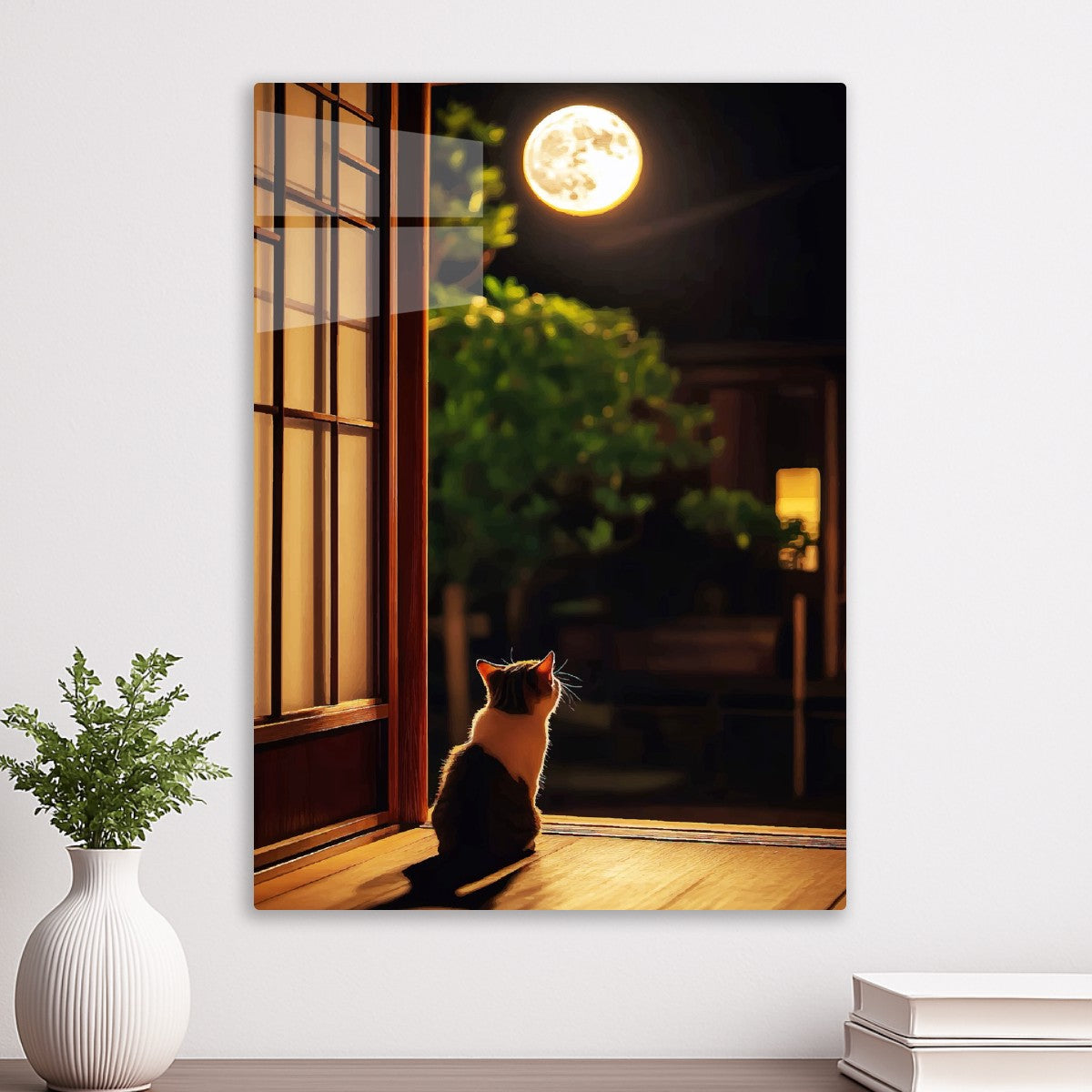 CUTE CAT AND MOON