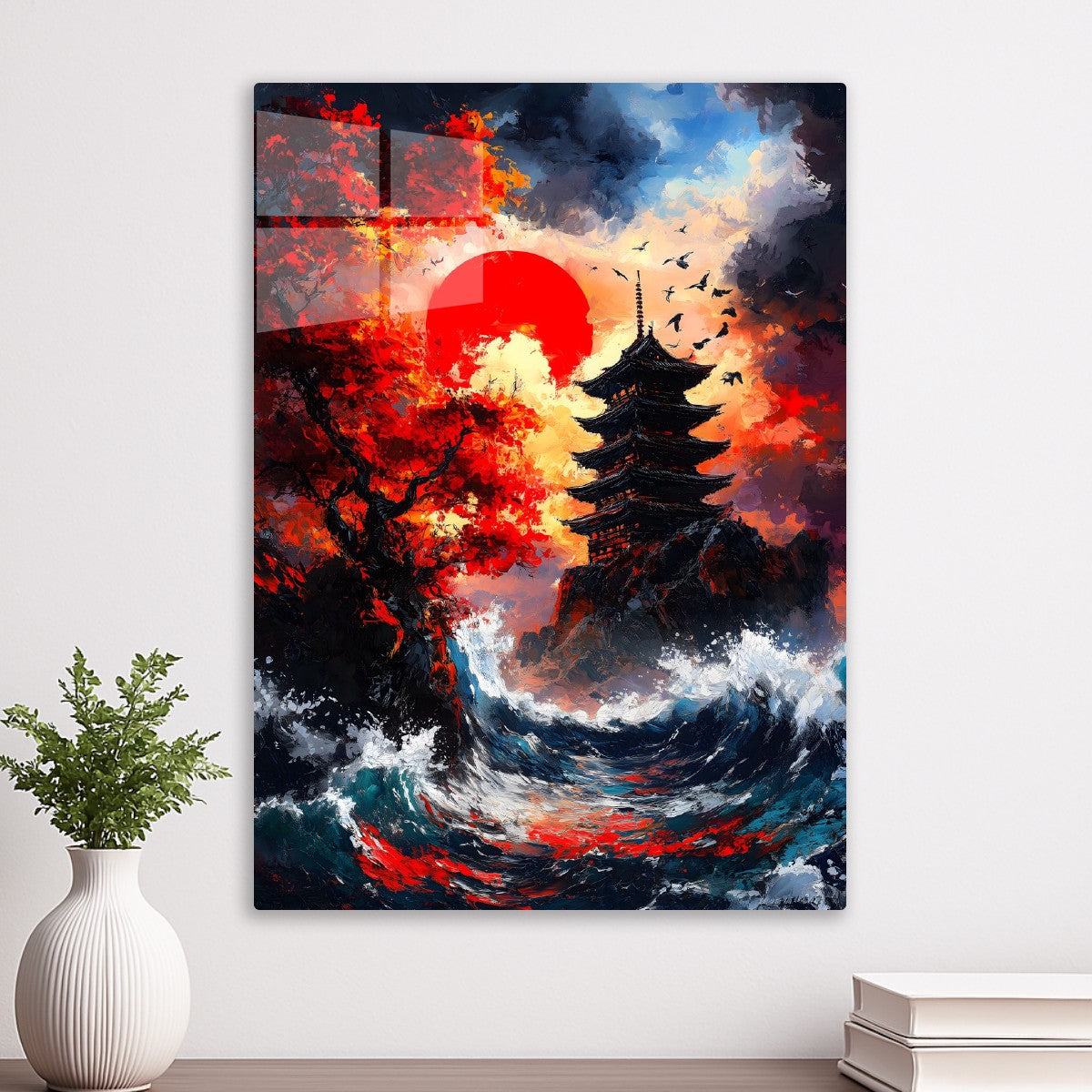 Crimson Dawn at the Pagoda
