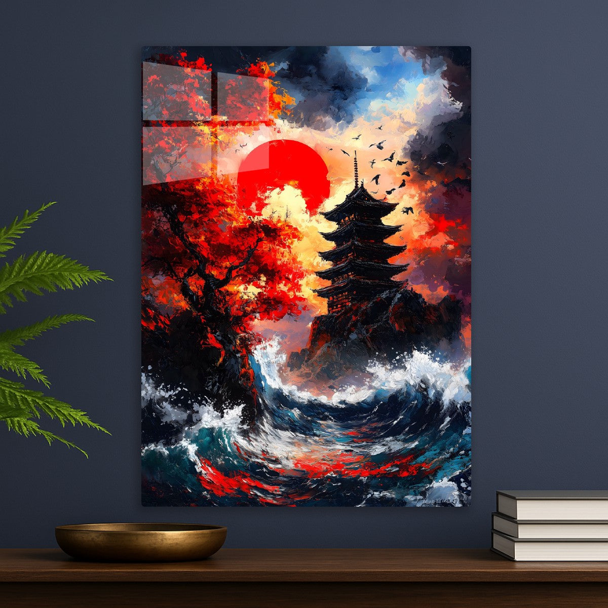 Crimson Dawn at the Pagoda
