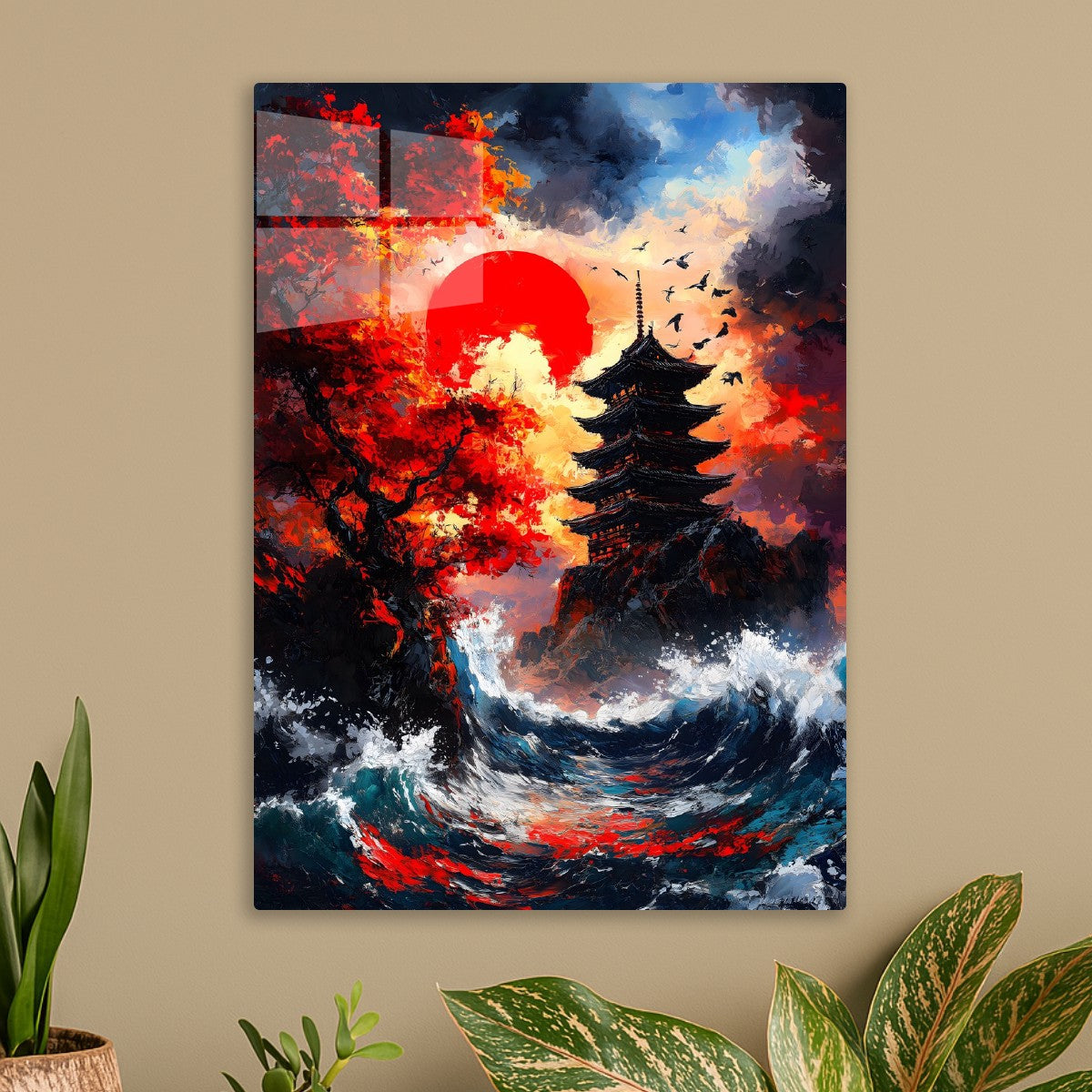 Crimson Dawn at the Pagoda