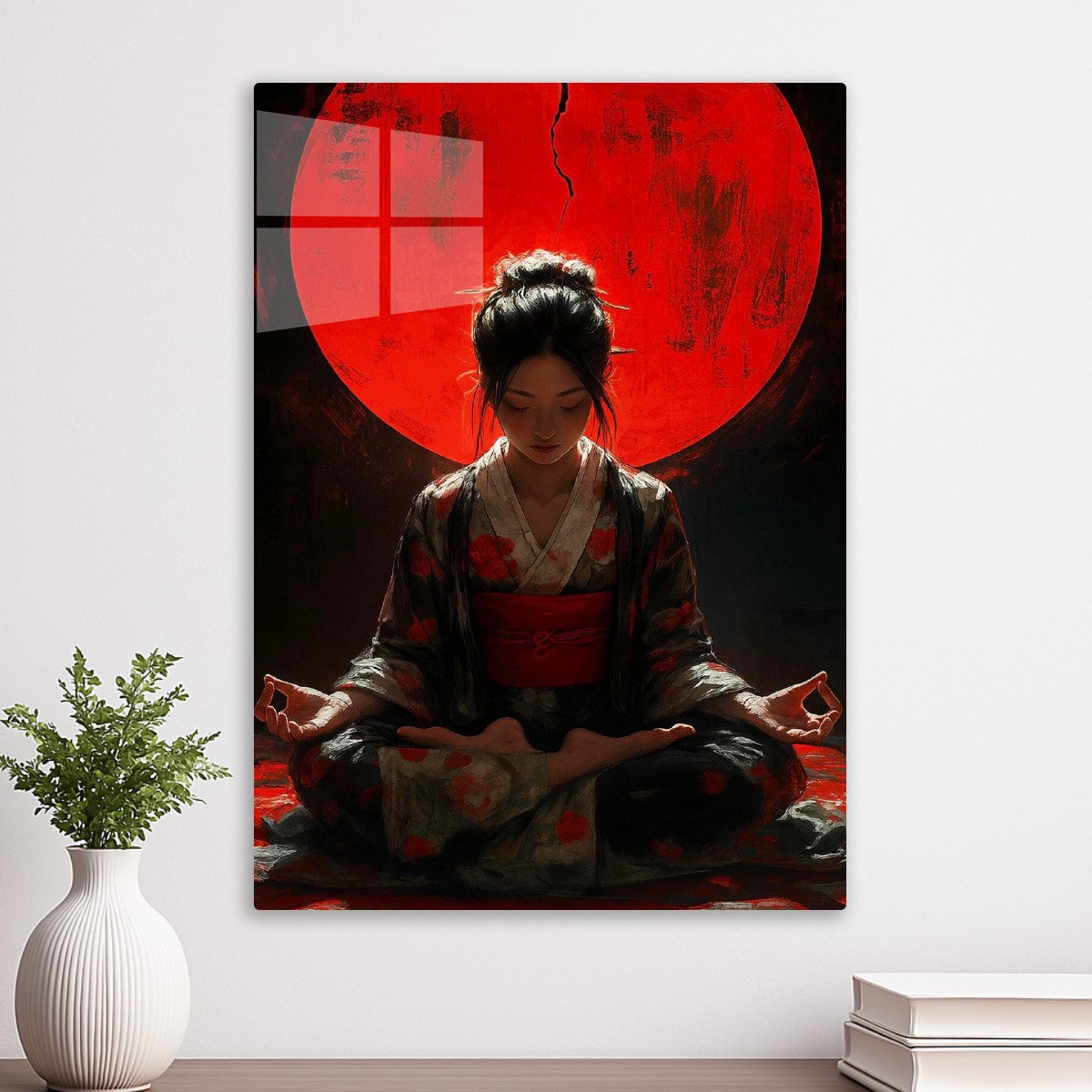 Japanese Kimono Woman in Meditation