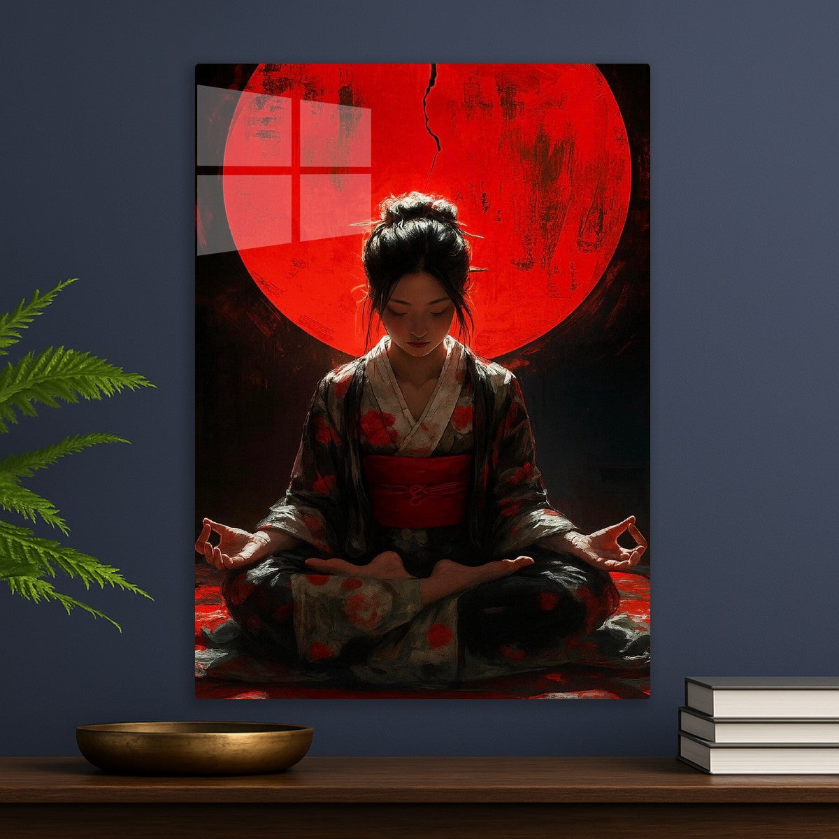 Japanese Kimono Woman in Meditation