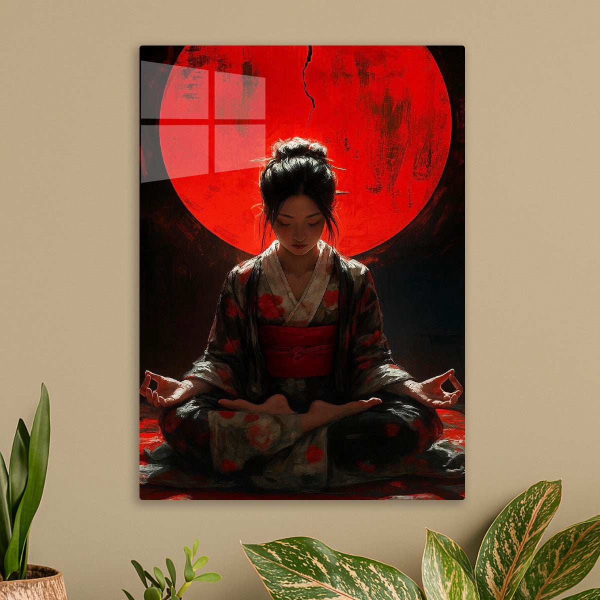 Japanese Kimono Woman in Meditation
