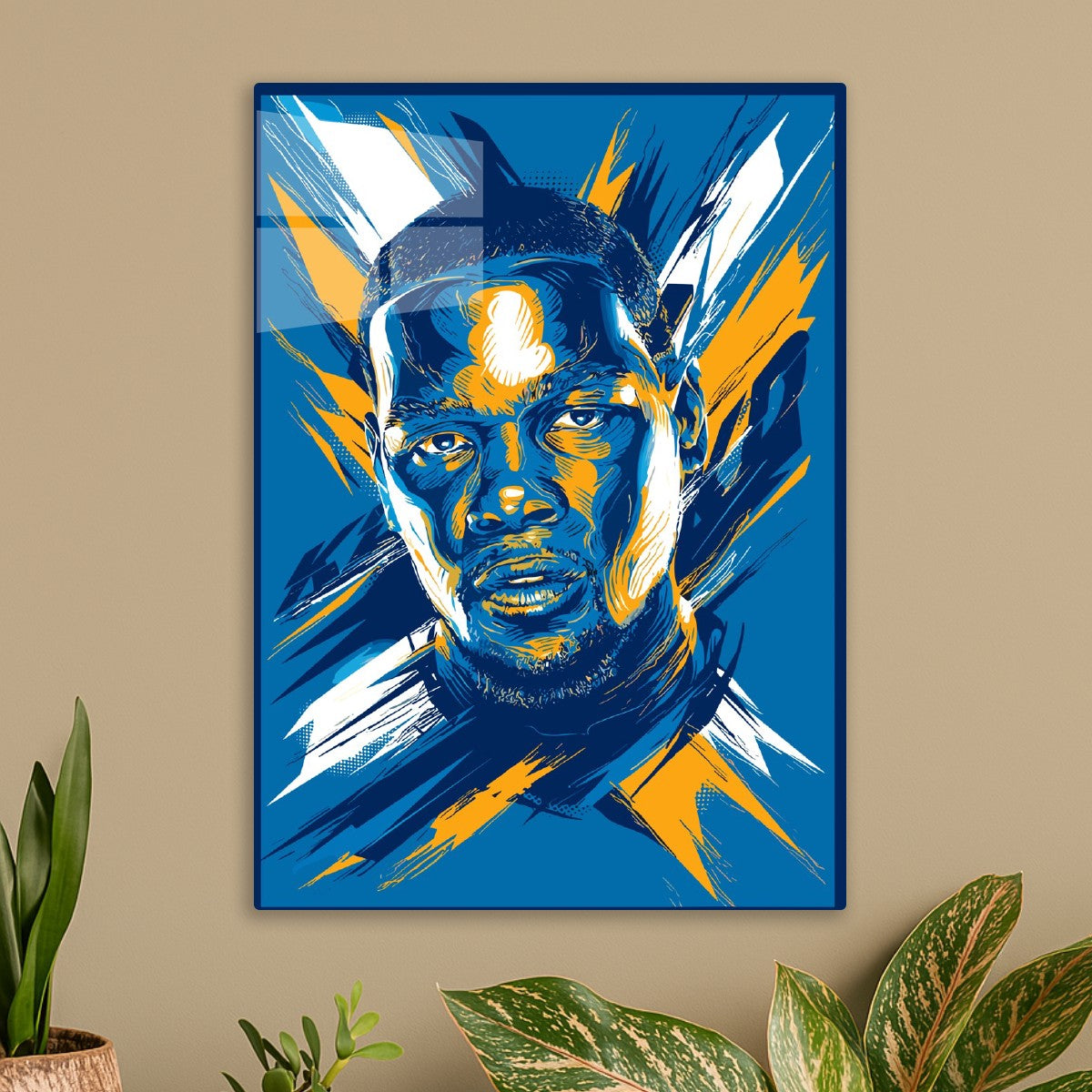 Blue and Gold Portrait Illustr