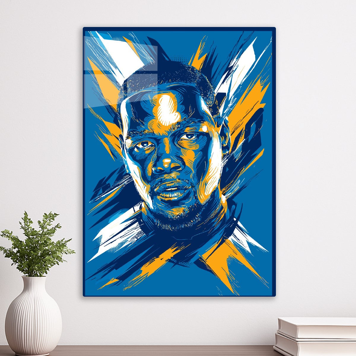 Blue and Gold Portrait Illustr