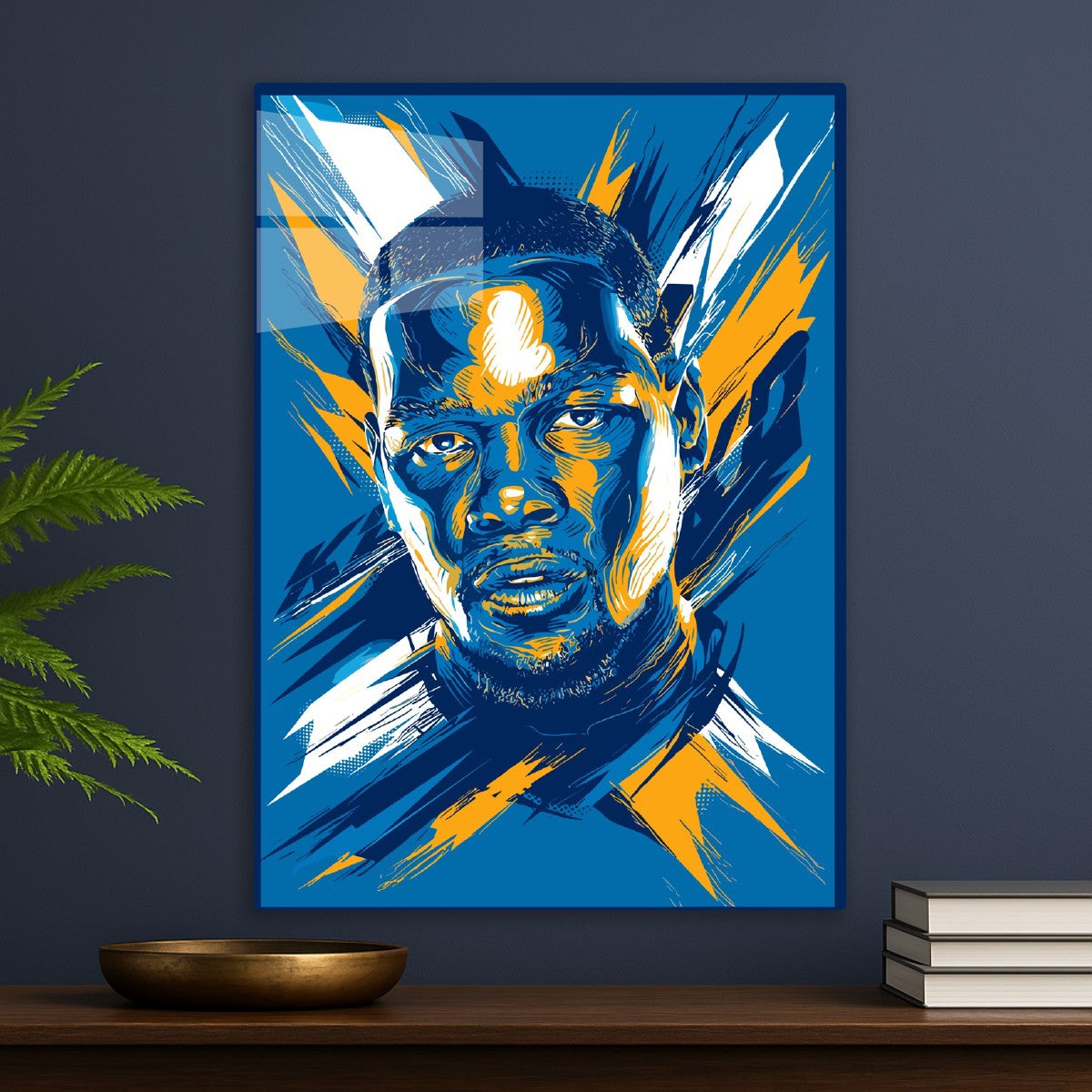 Blue and Gold Portrait Illustr