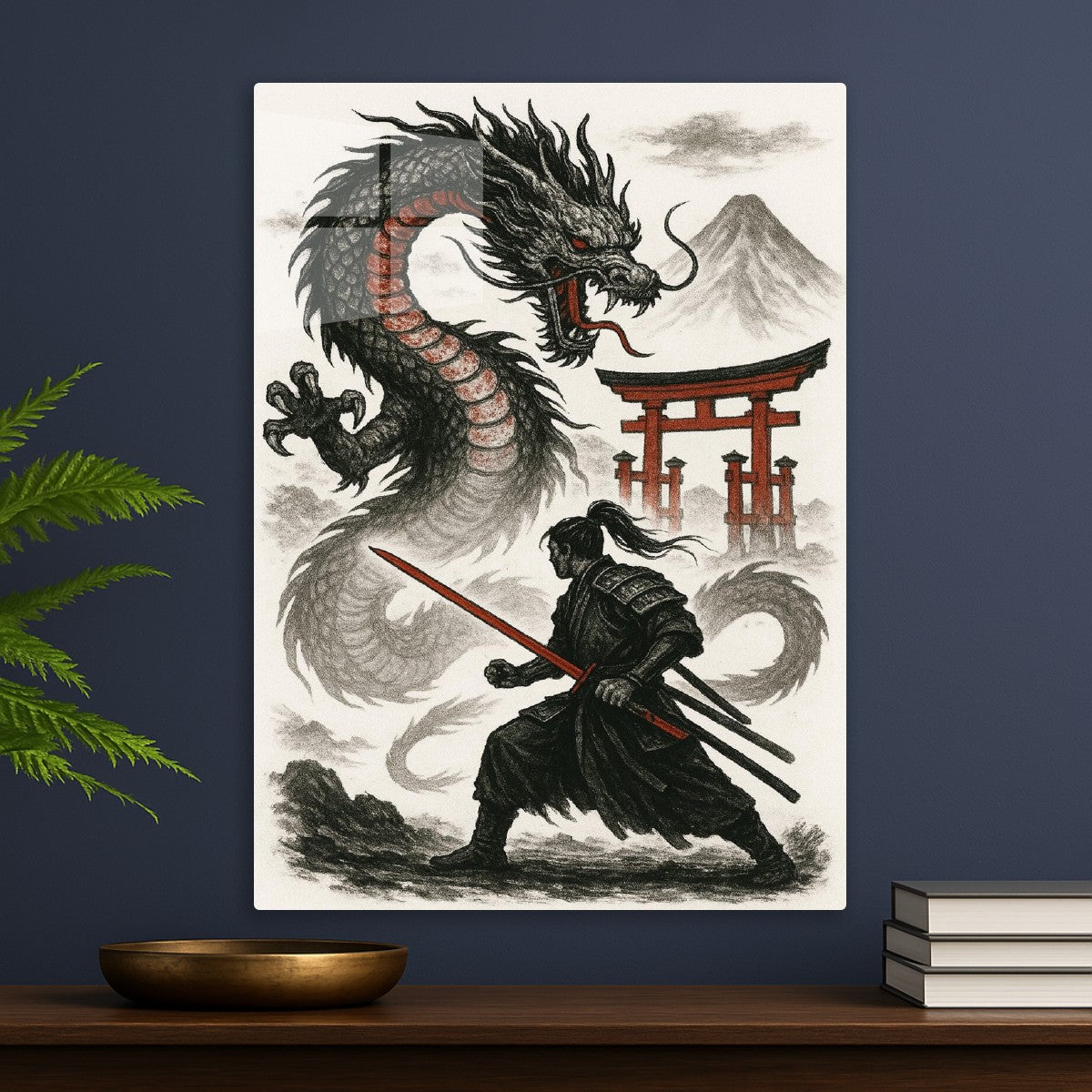 Dragon vs Samurai at the Torii Gate