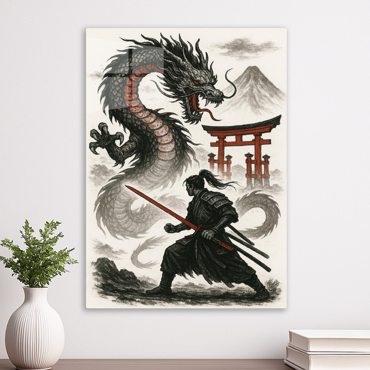 Dragon vs Samurai at the Torii Gate