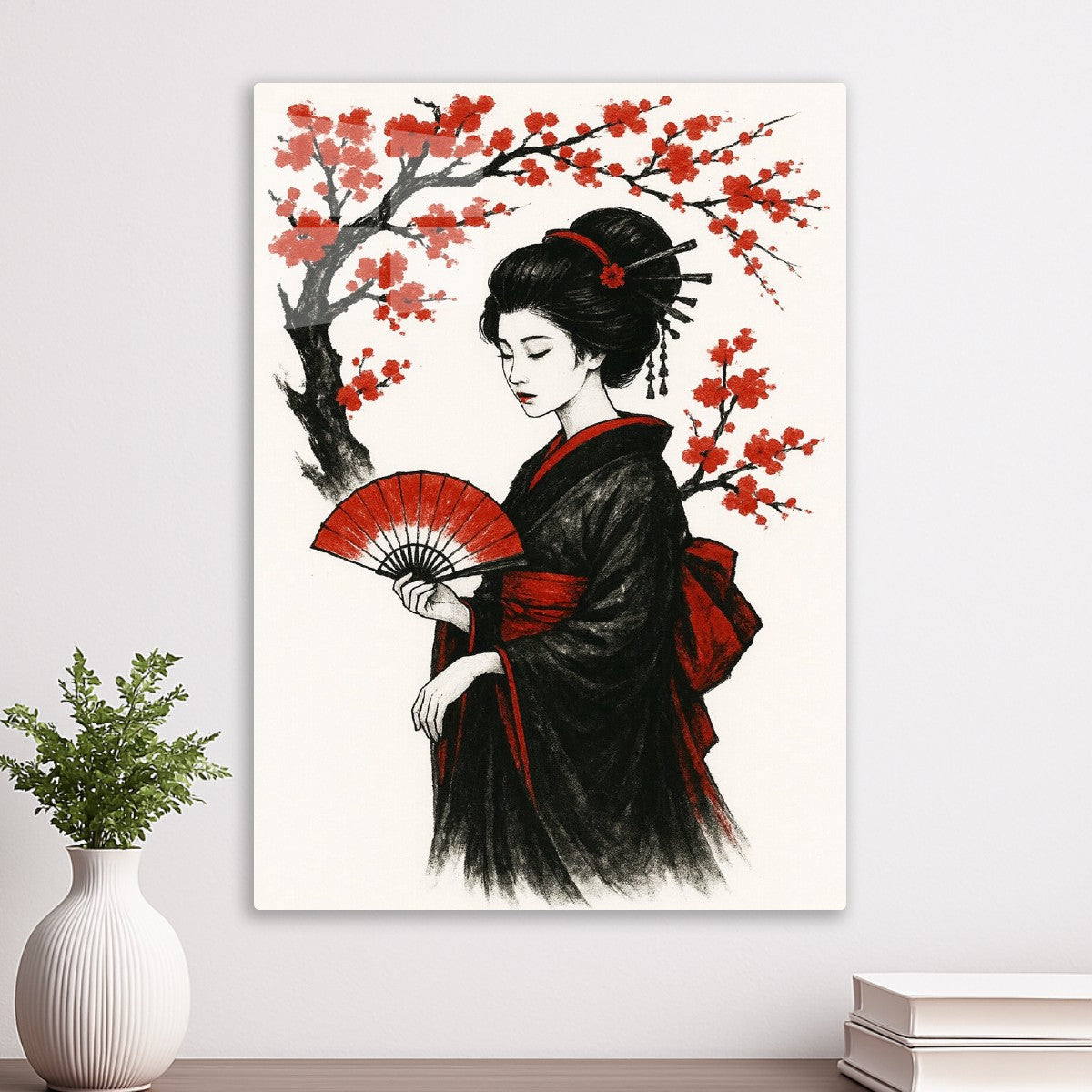 Geisha and the Blooming Sakura
