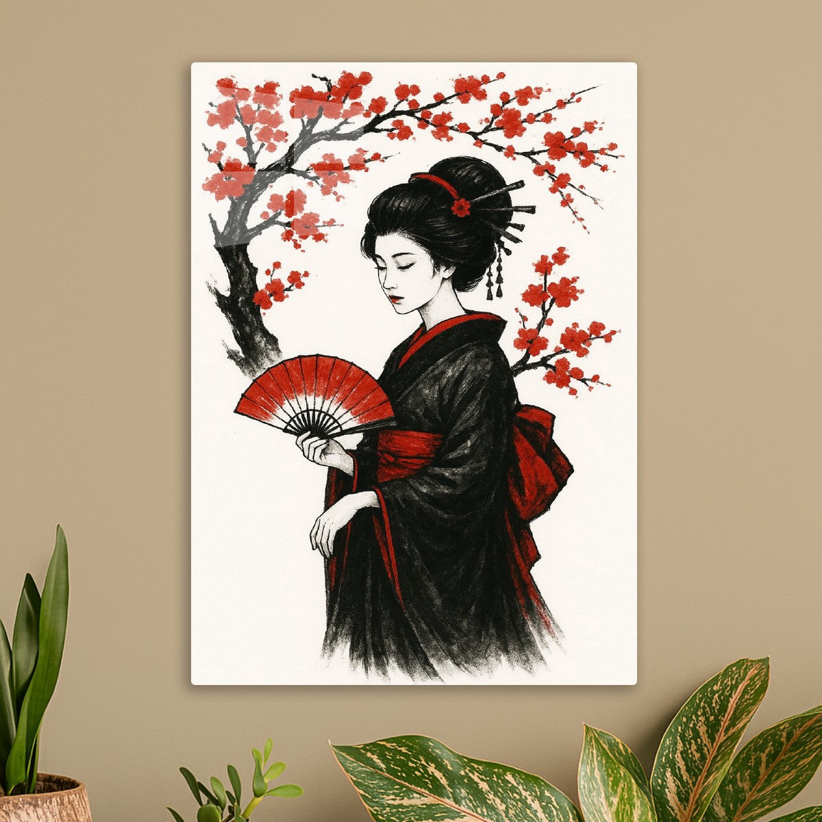 Geisha and the Blooming Sakura