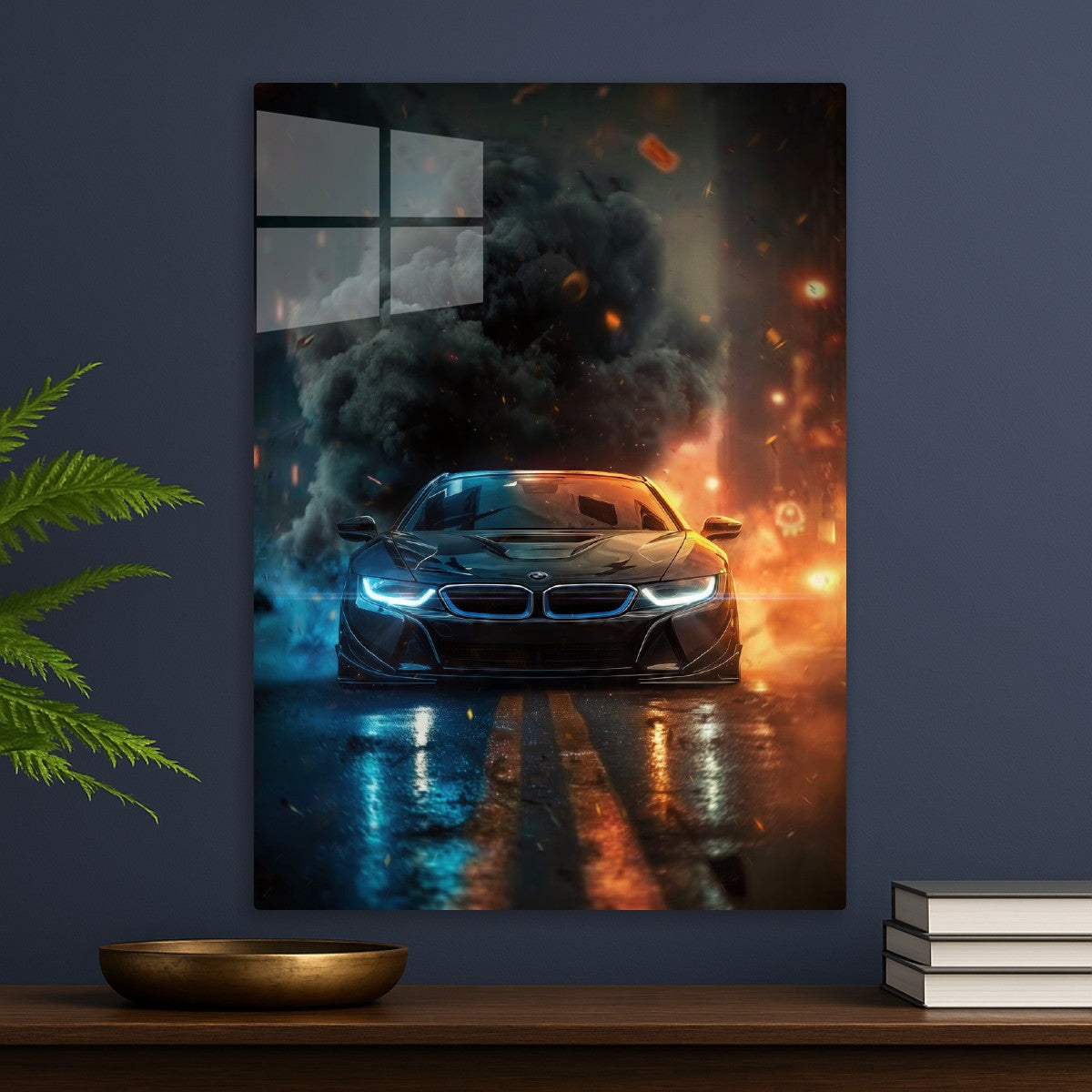 Sleek BMW i8 Amidst the Chaos
