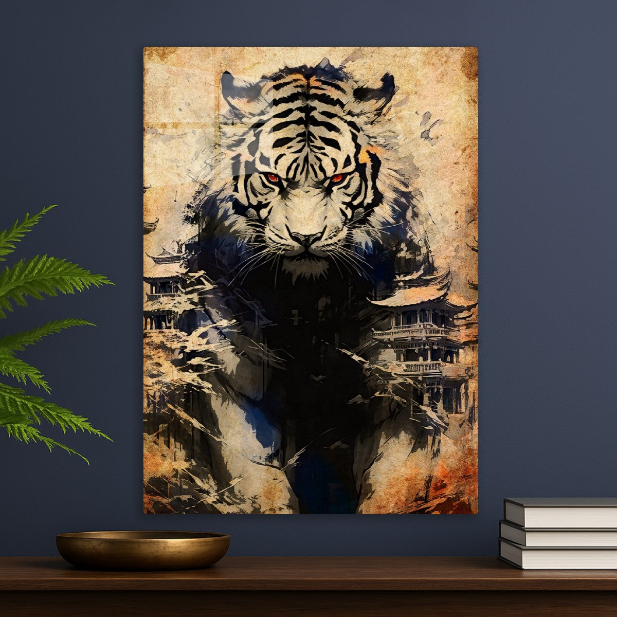 Ancient tiger and japanese temples