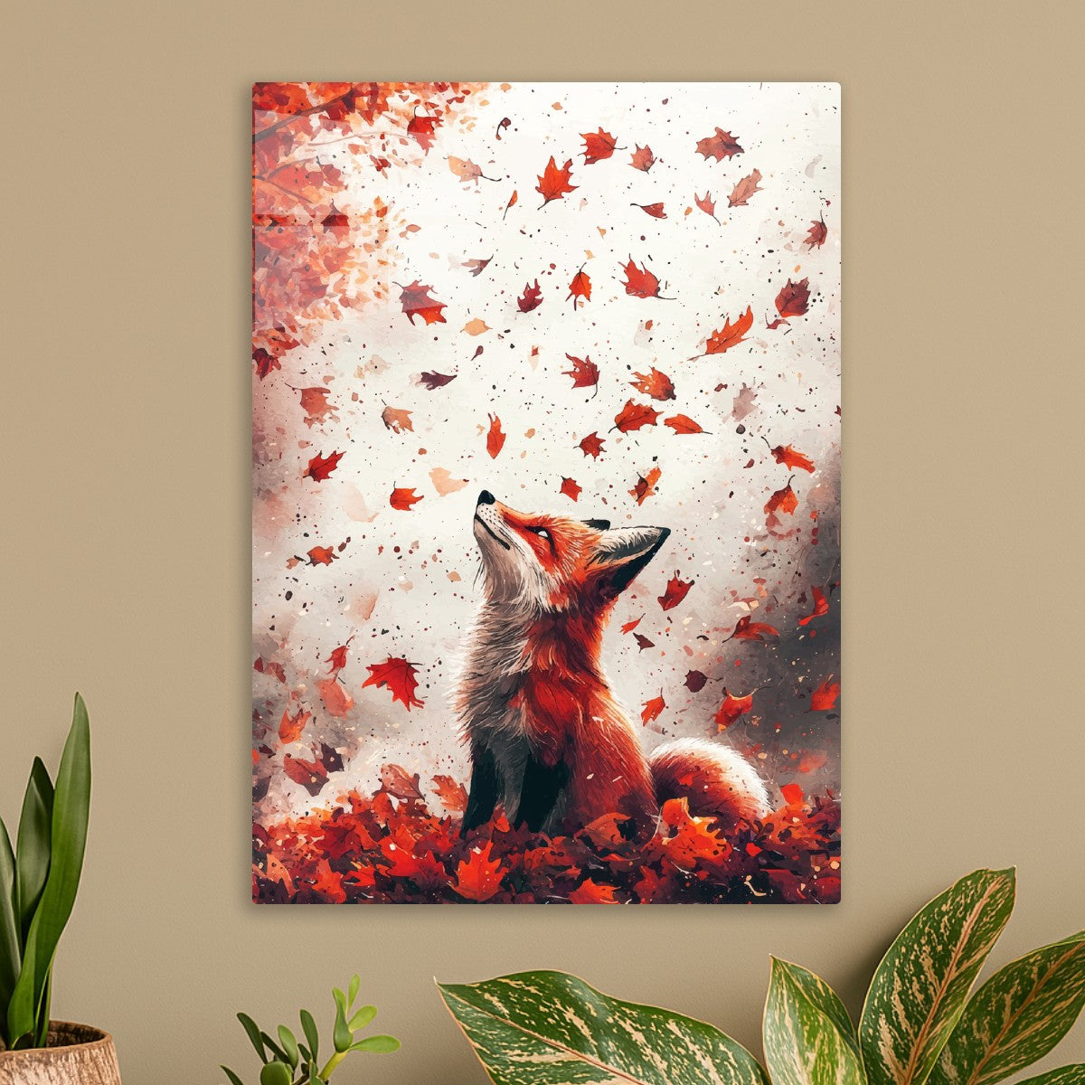 Fox and Autumn Leaves