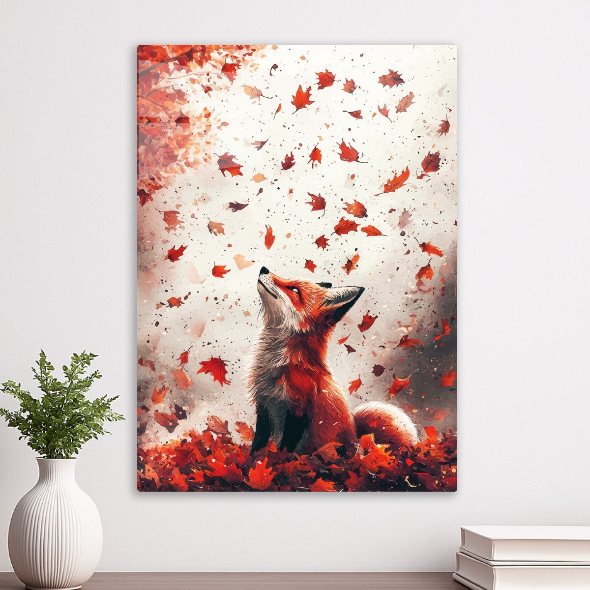 Fox and Autumn Leaves