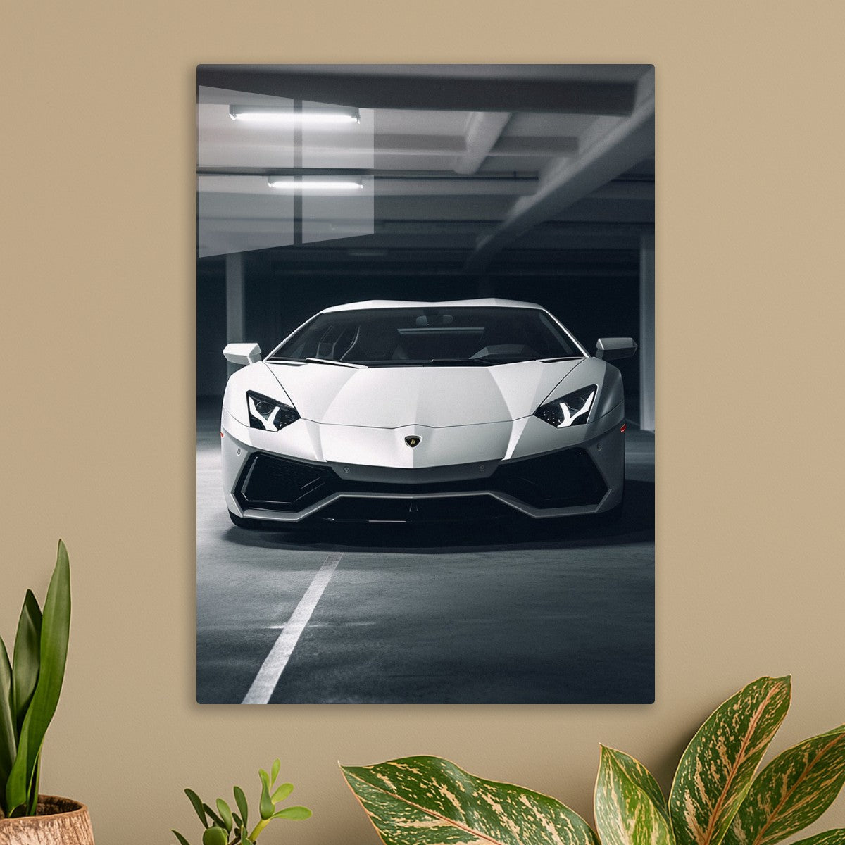 White Lamborghini Aventador