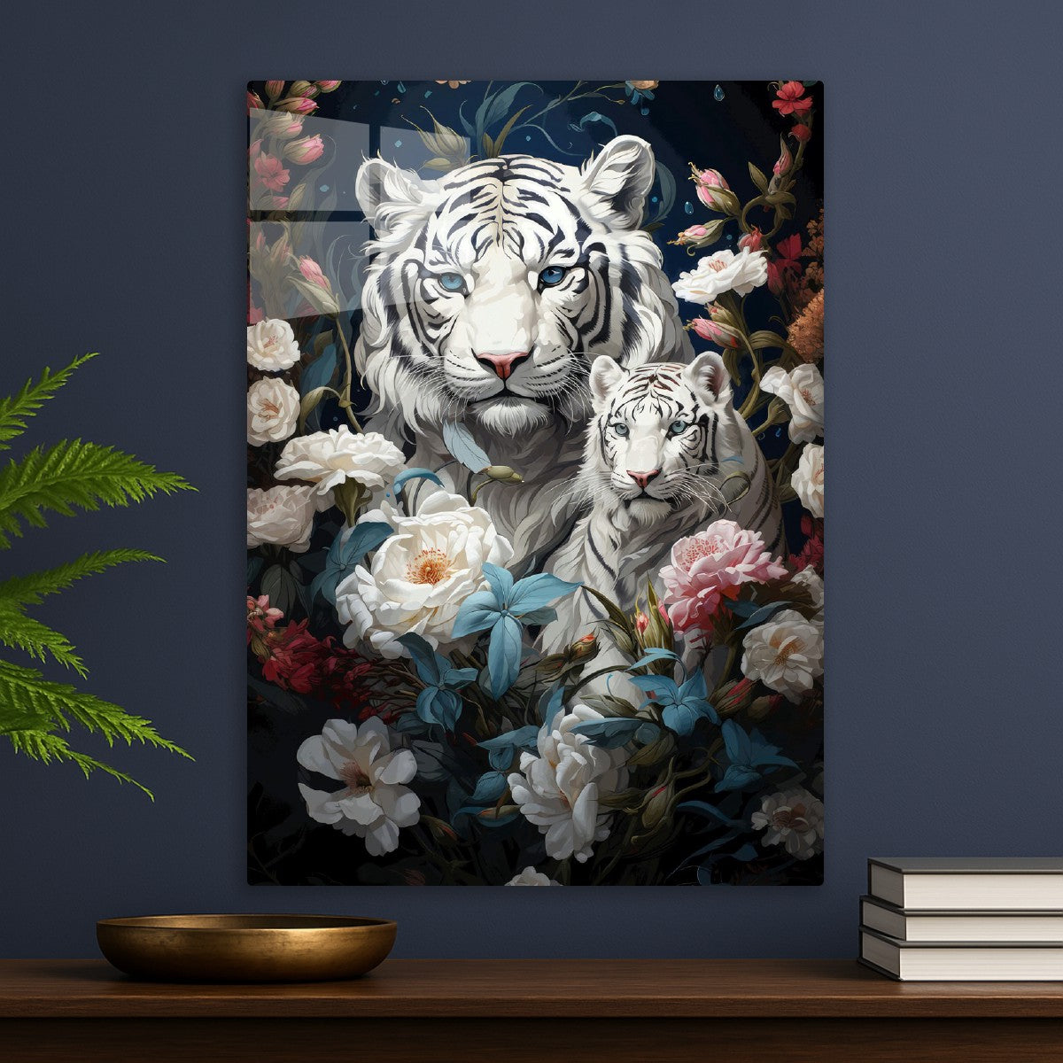 White Tiger Mother and Cub