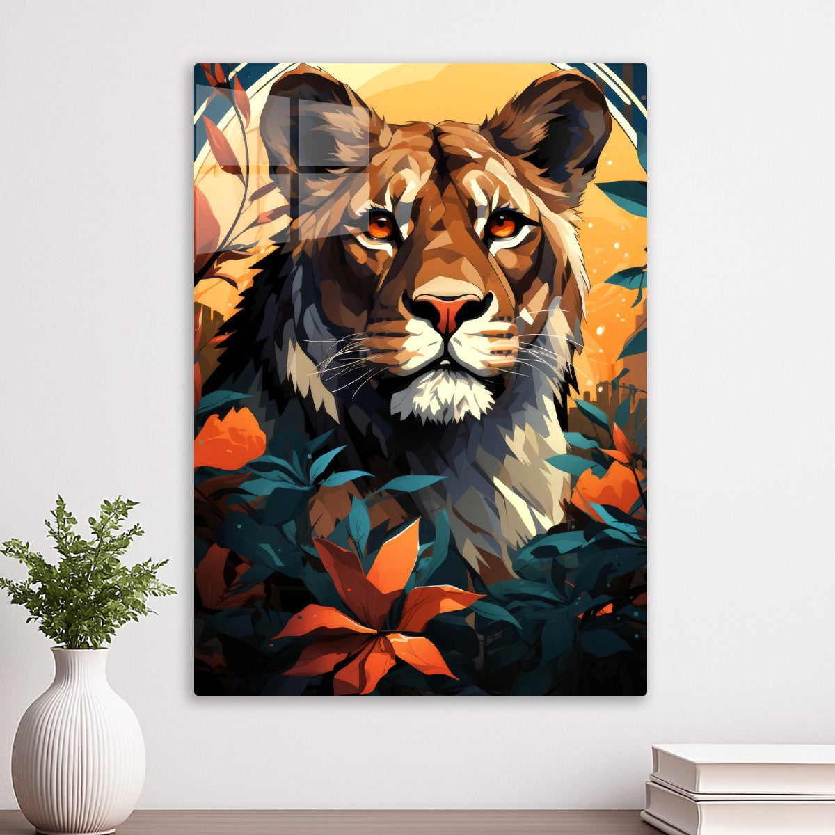 Radiant Lioness With Sunset