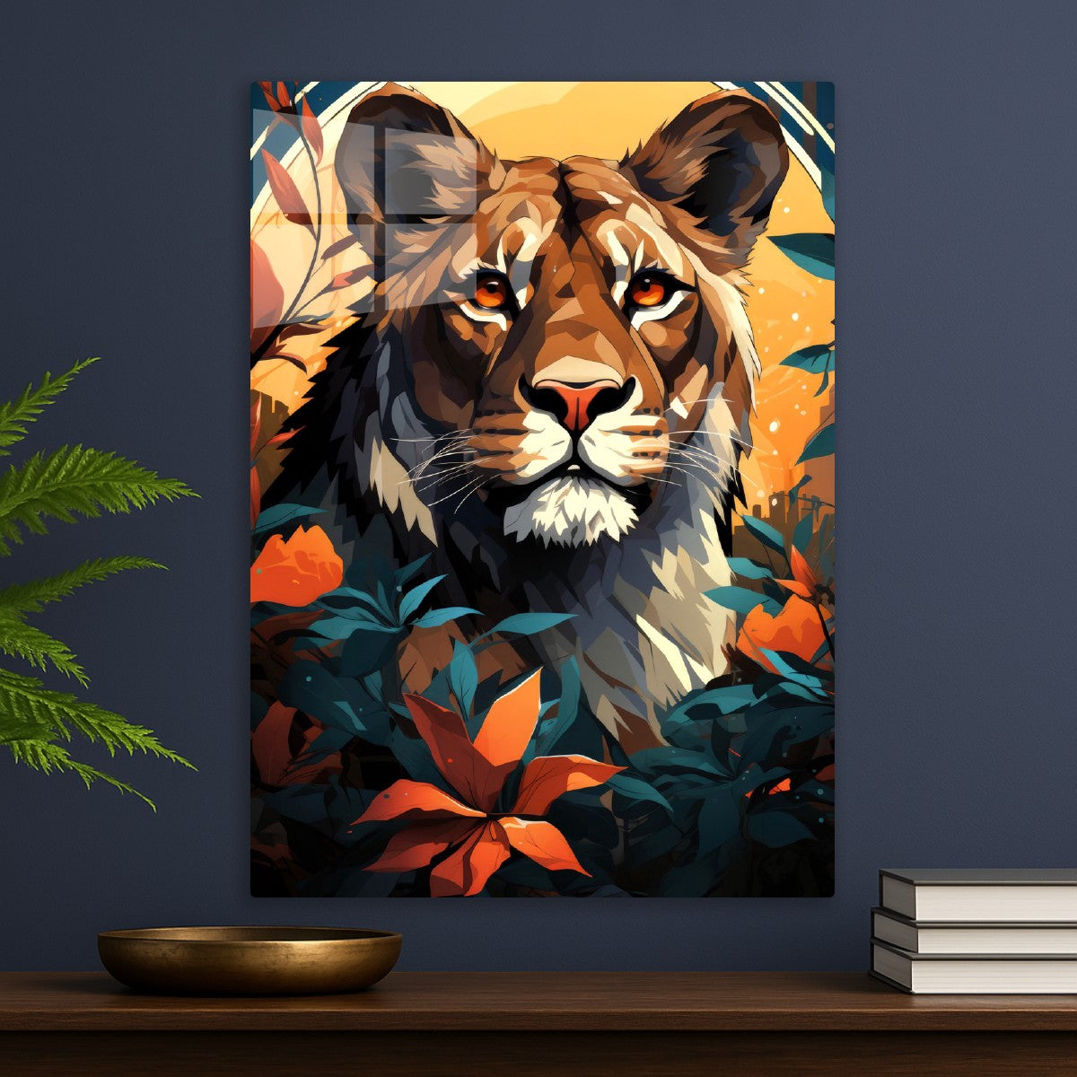 Radiant Lioness With Sunset