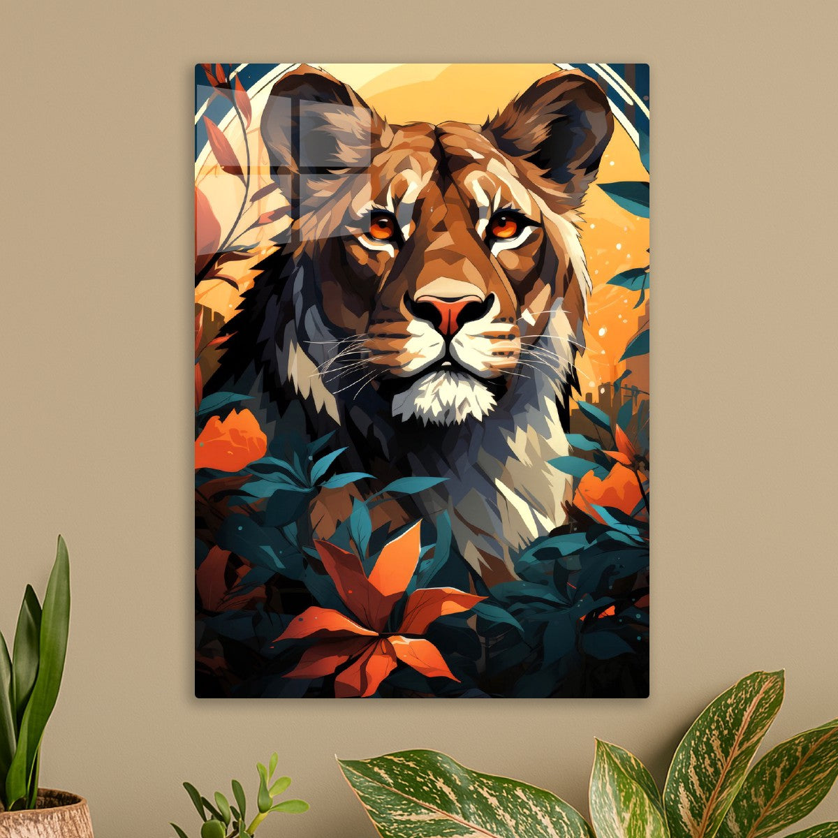 Radiant Lioness With Sunset