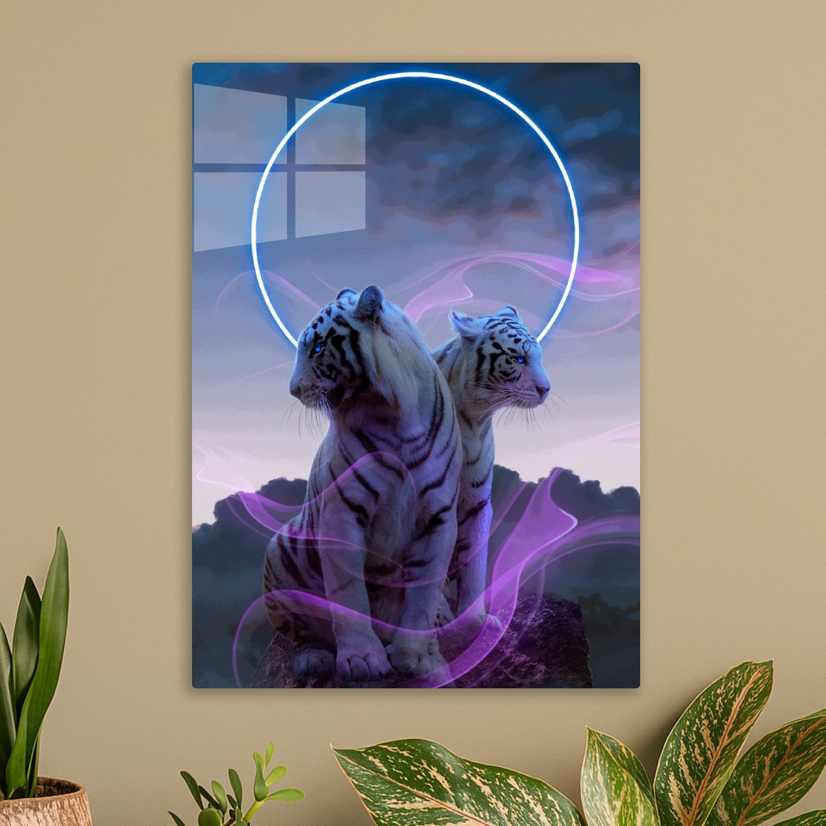 Mystical White Tigers NeonRing