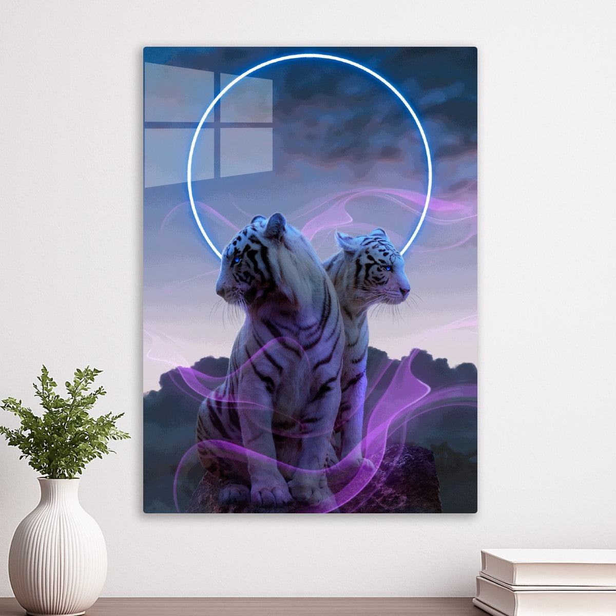 Mystical White Tigers NeonRing