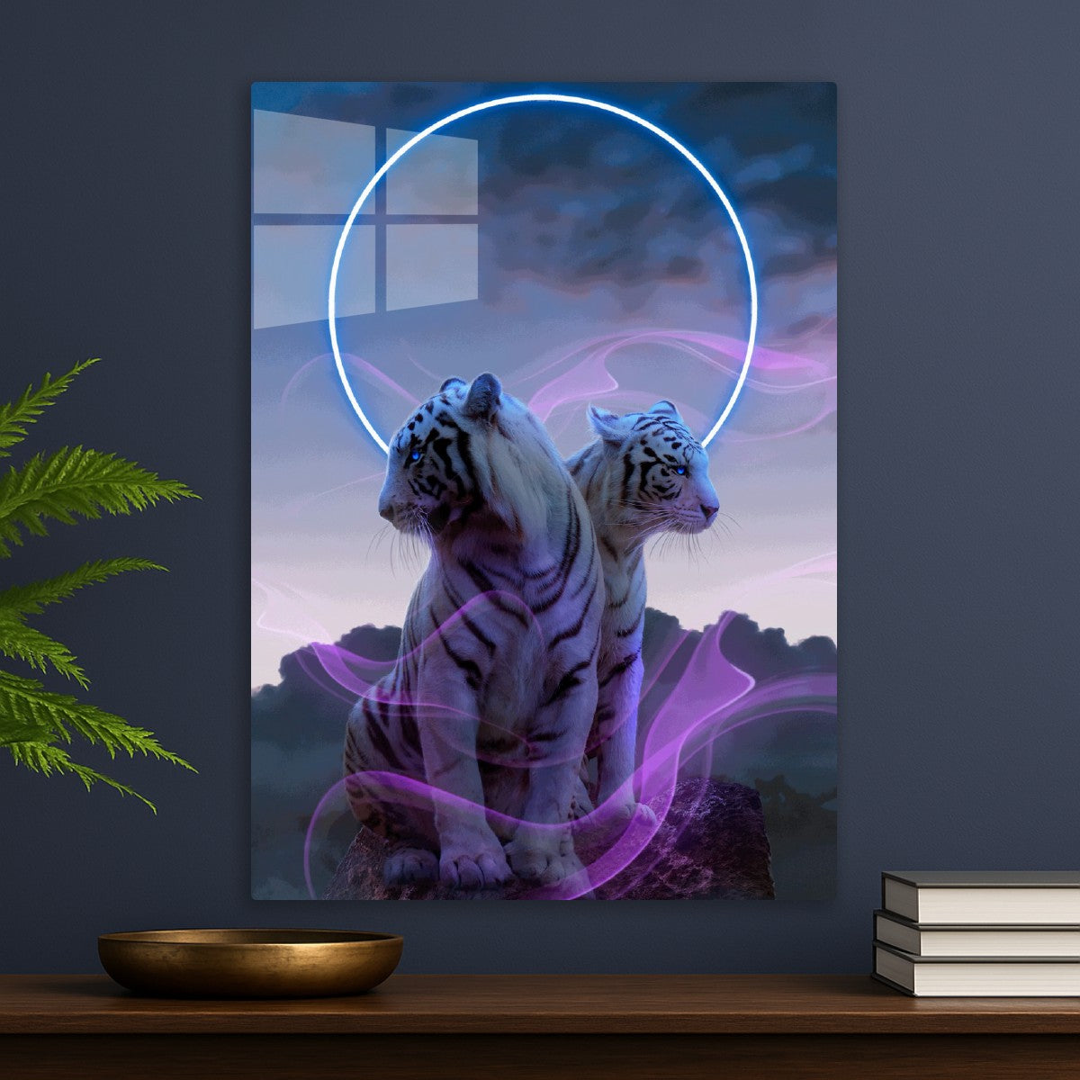 Mystical White Tigers NeonRing