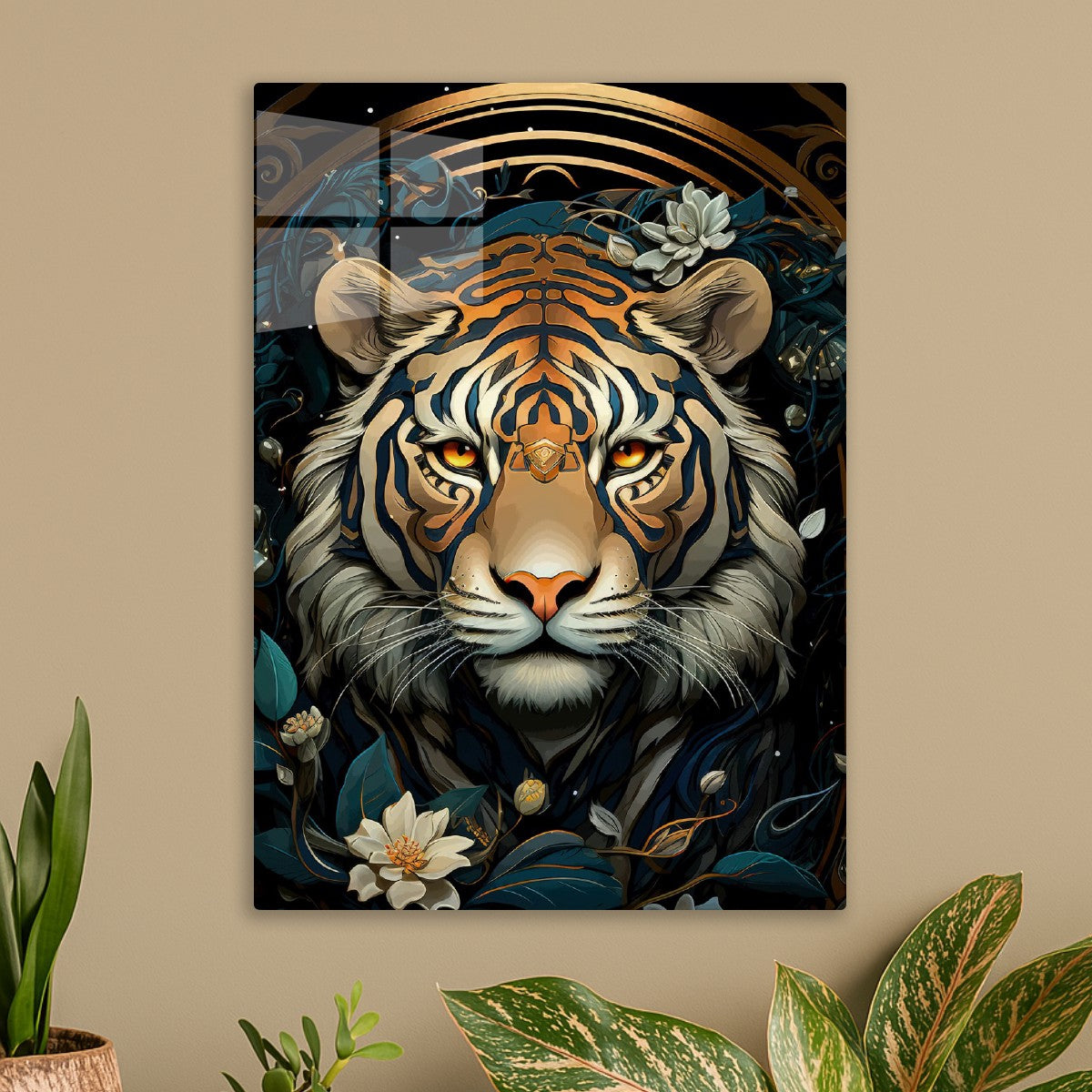 Ornate Golden and Blue Tiger