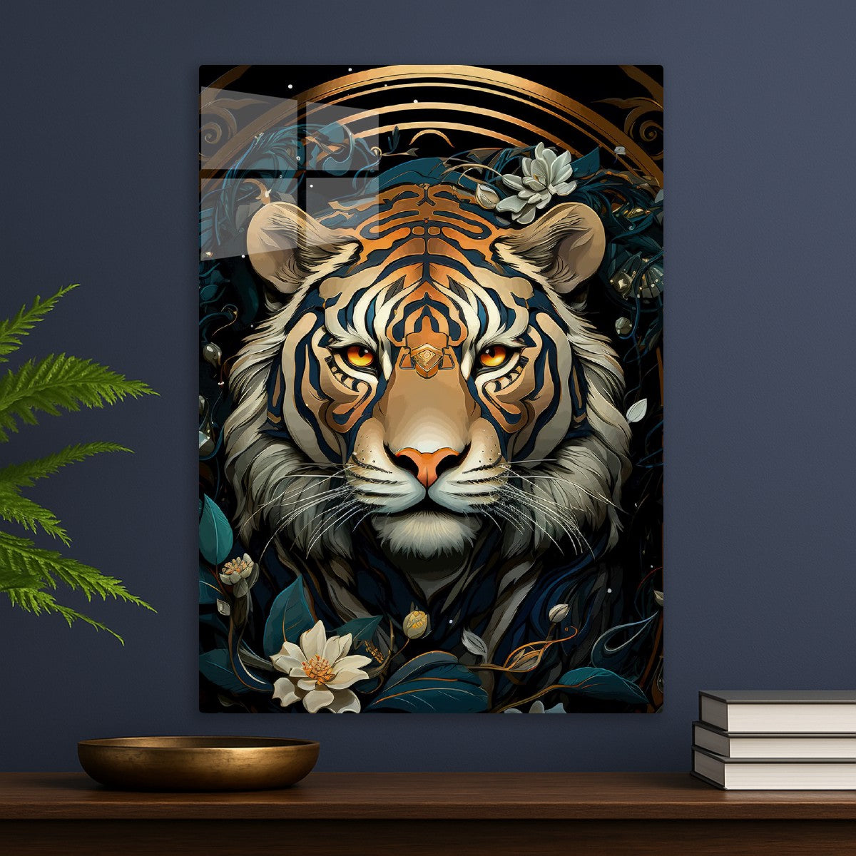 Ornate Golden and Blue Tiger