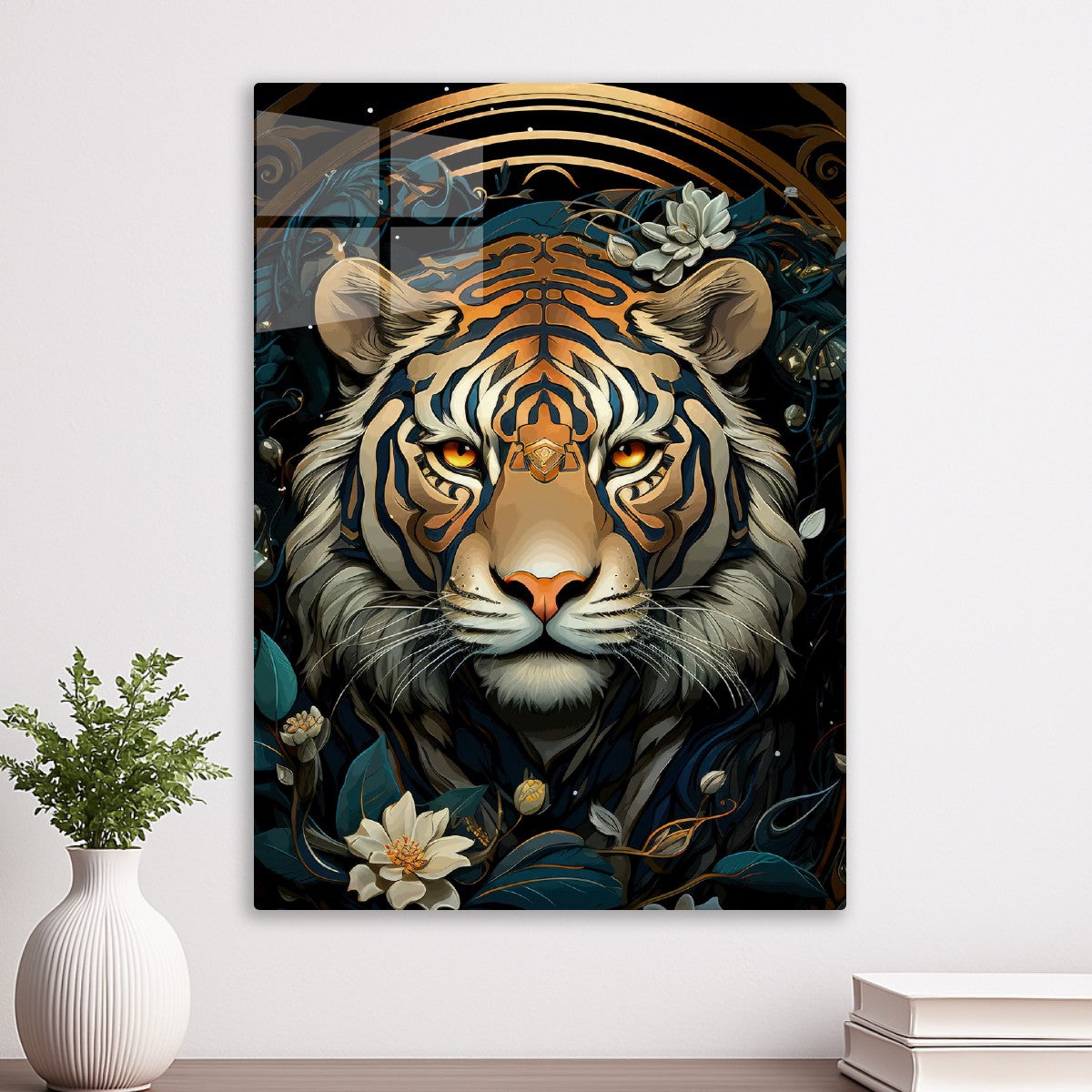 Ornate Golden and Blue Tiger