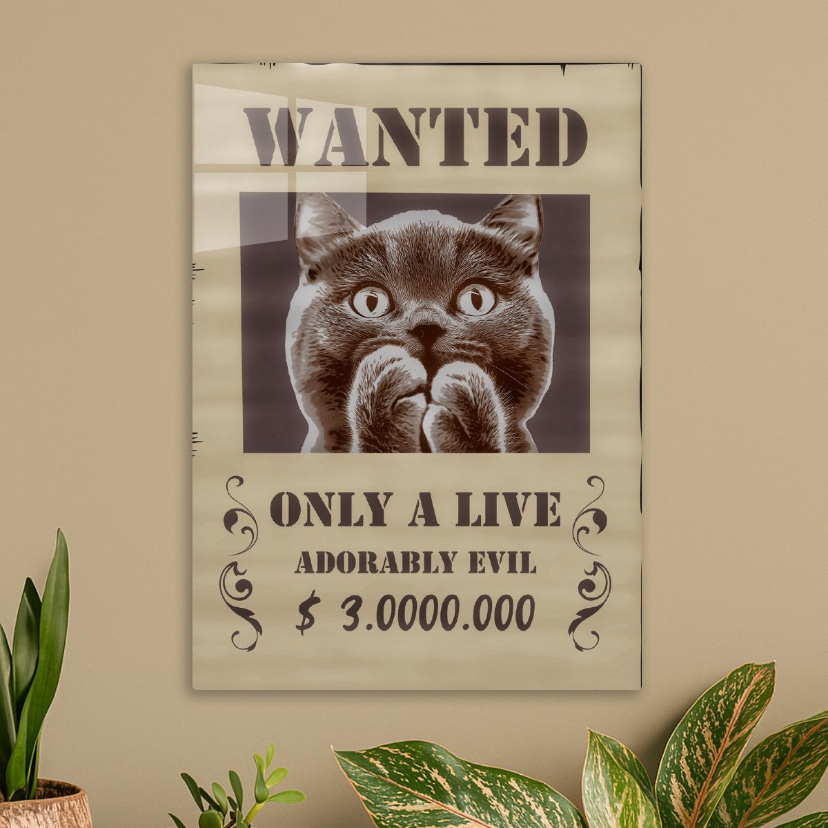 Wanted poster: Evil cat