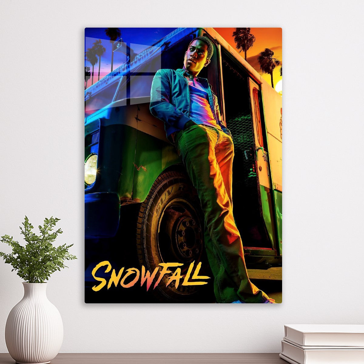 Snowfall neon poster