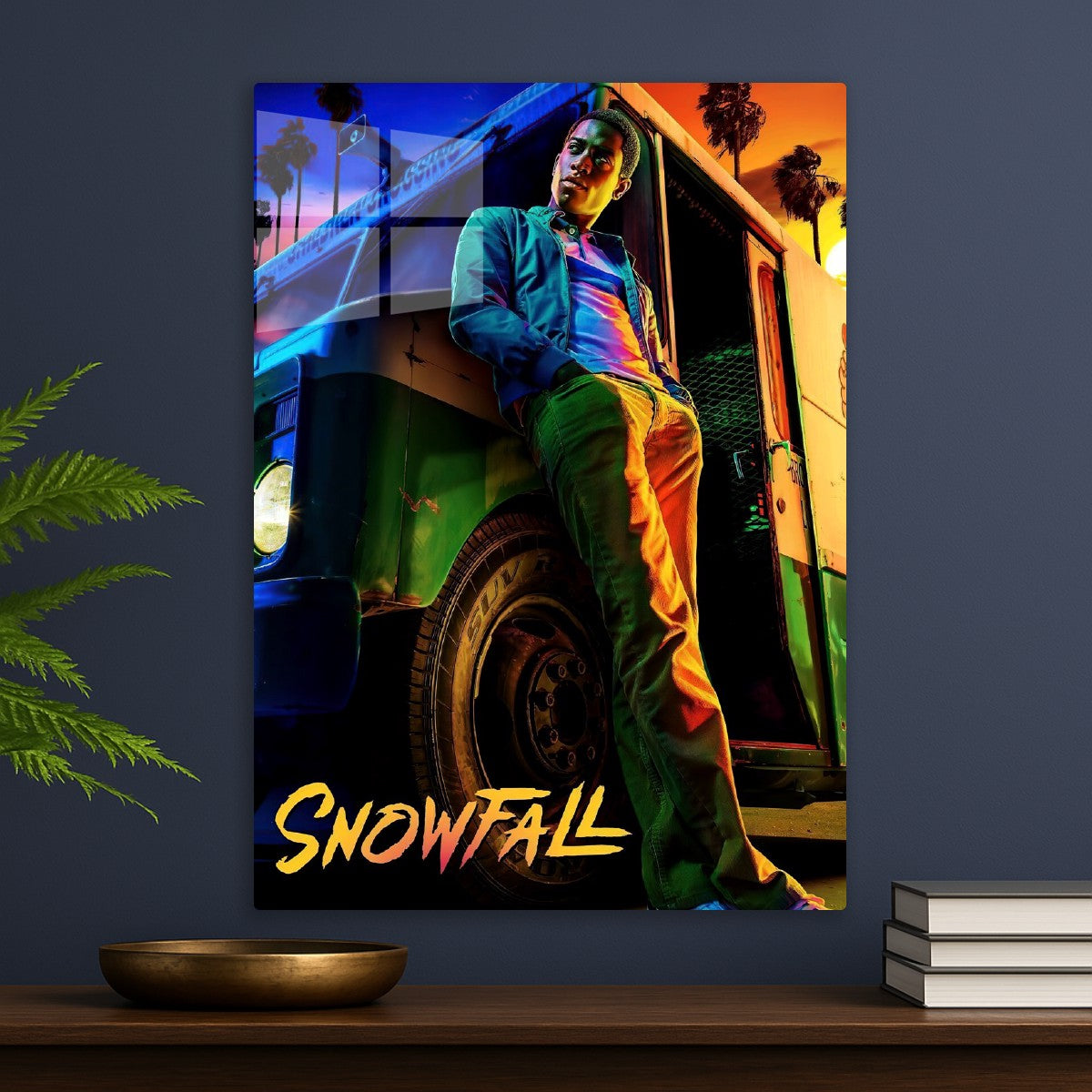 Snowfall neon poster