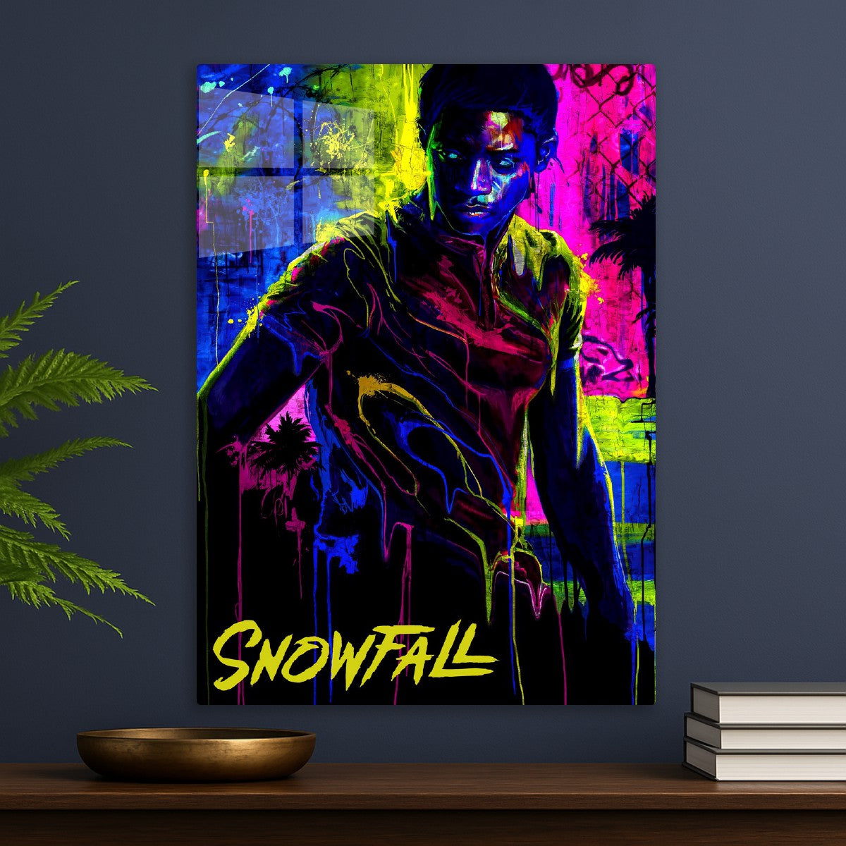 Snowfall Neon Poster
