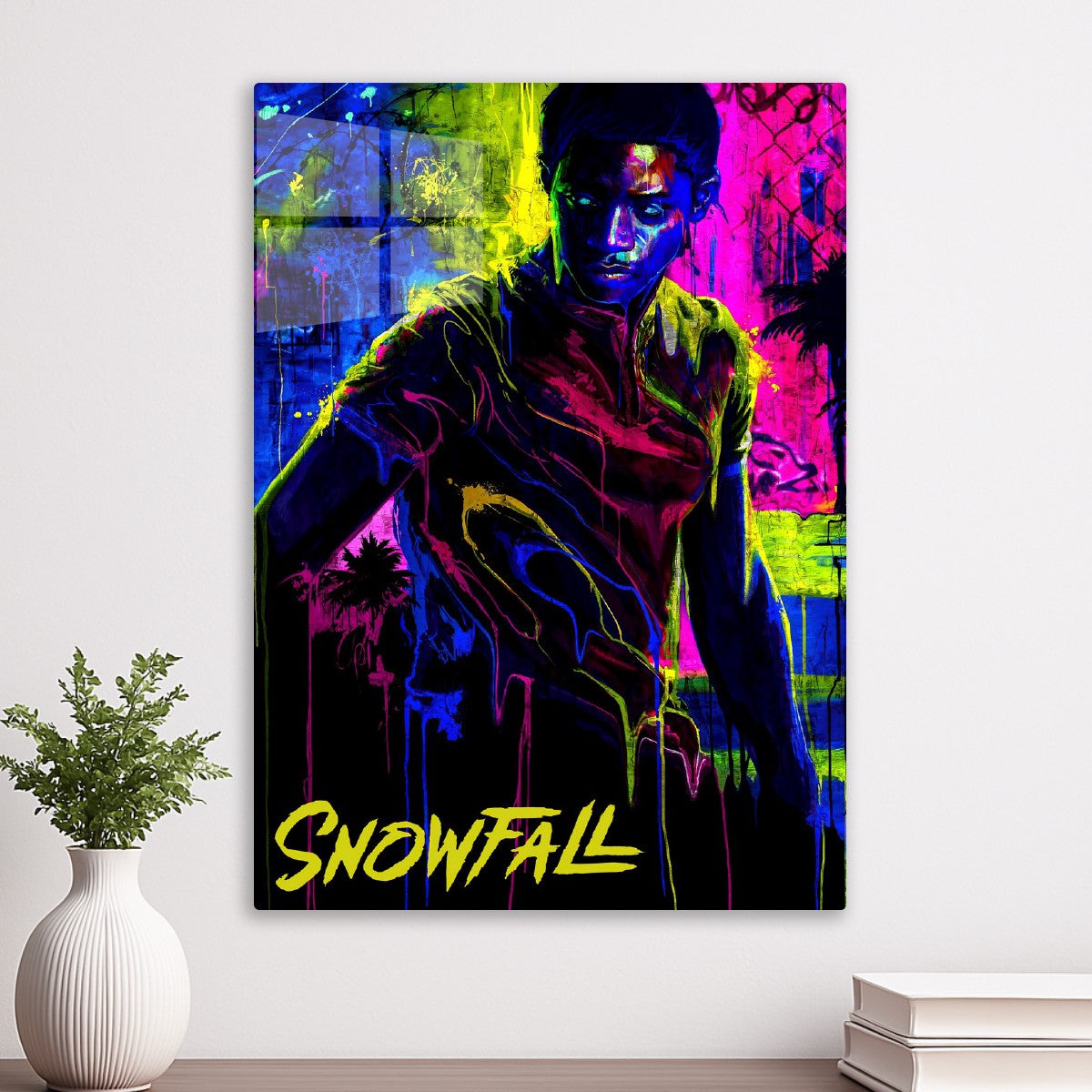 Snowfall Neon Poster