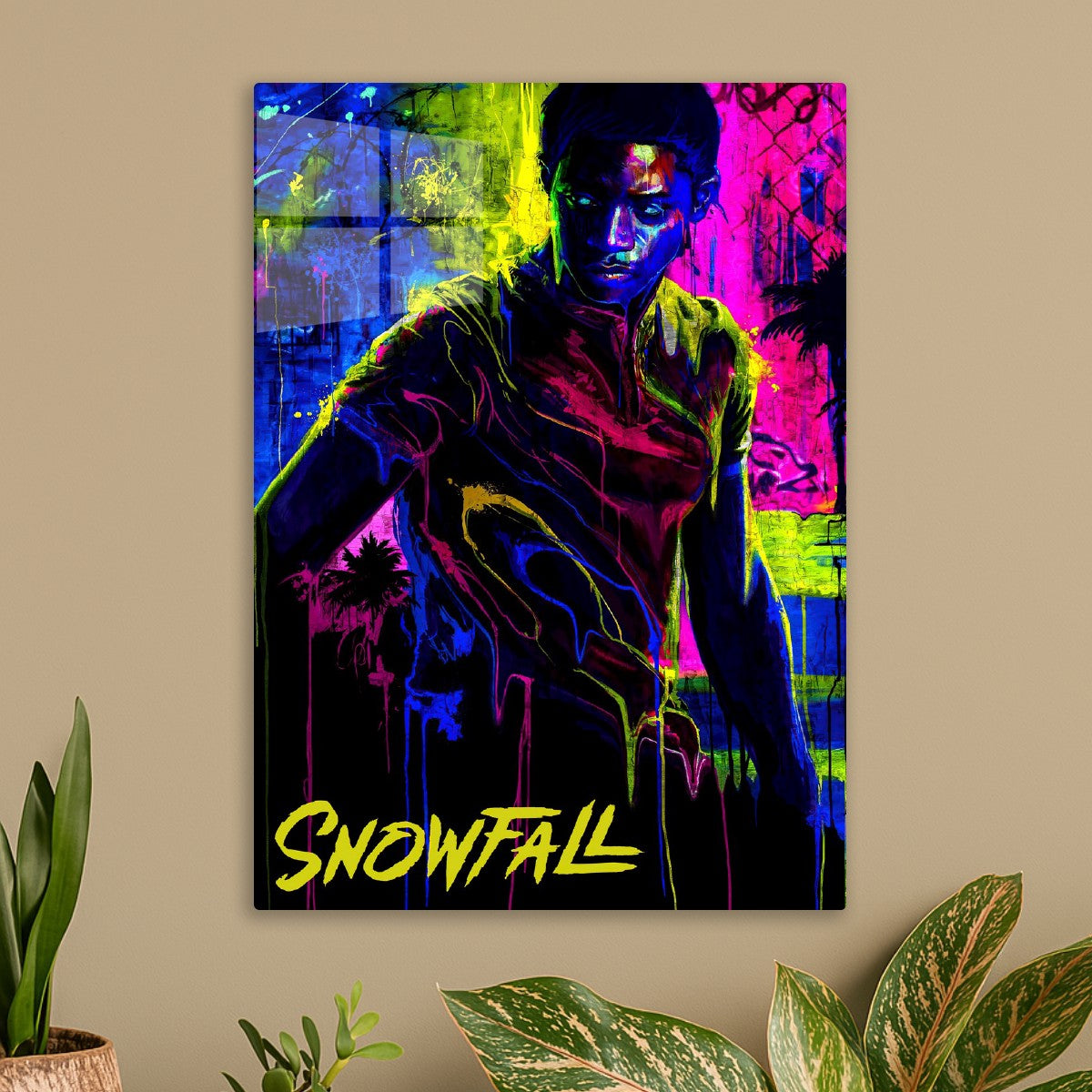 Snowfall Neon Poster