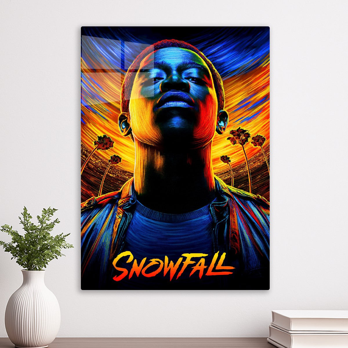 Snowfall Neon Poster