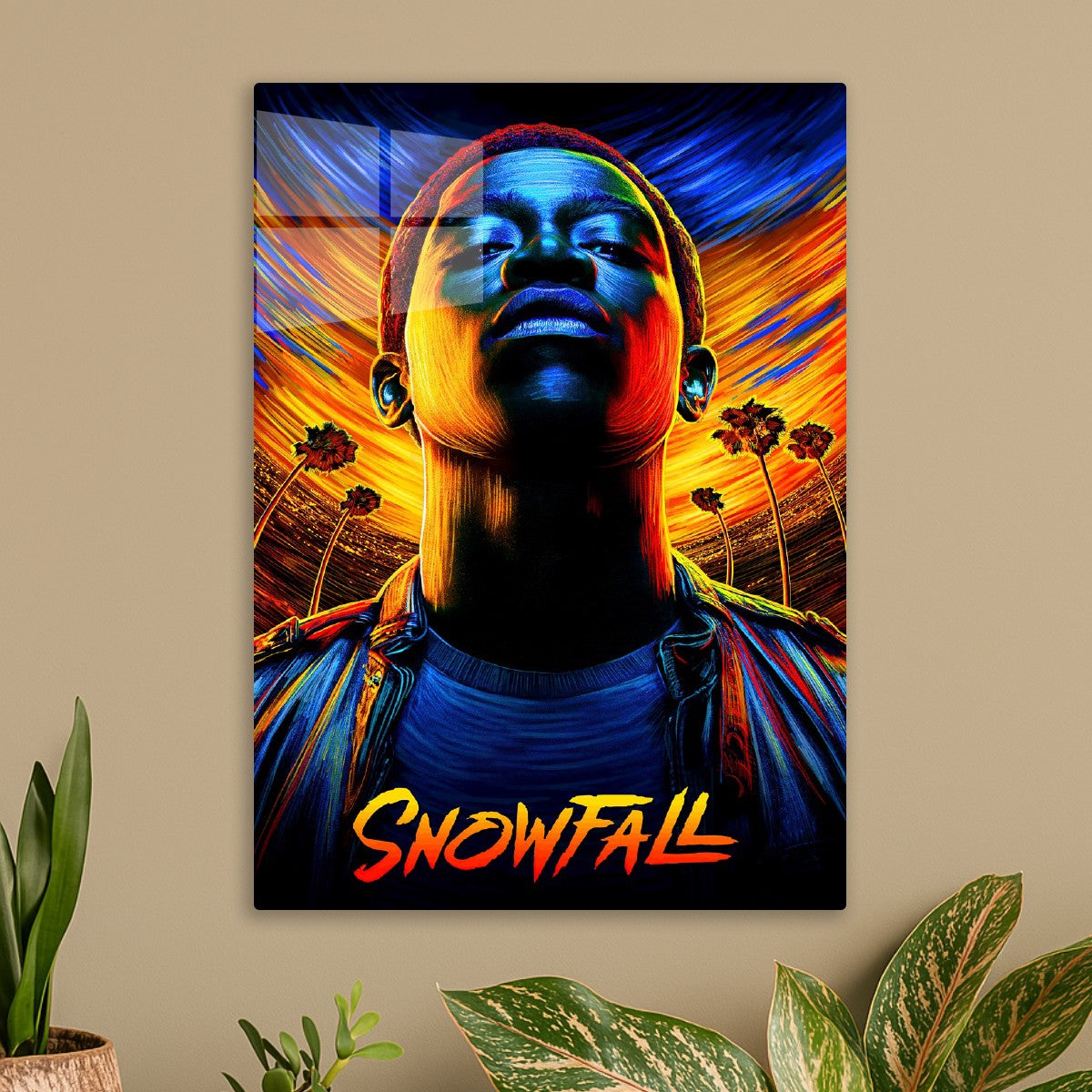 Snowfall Neon Poster