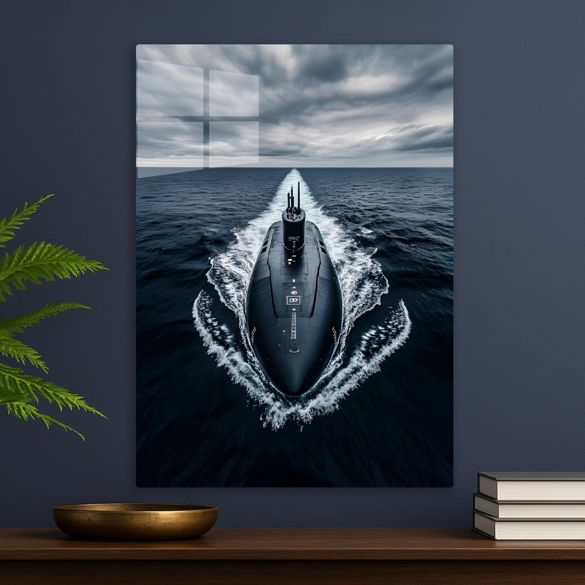 Submarine sailing on the ocean