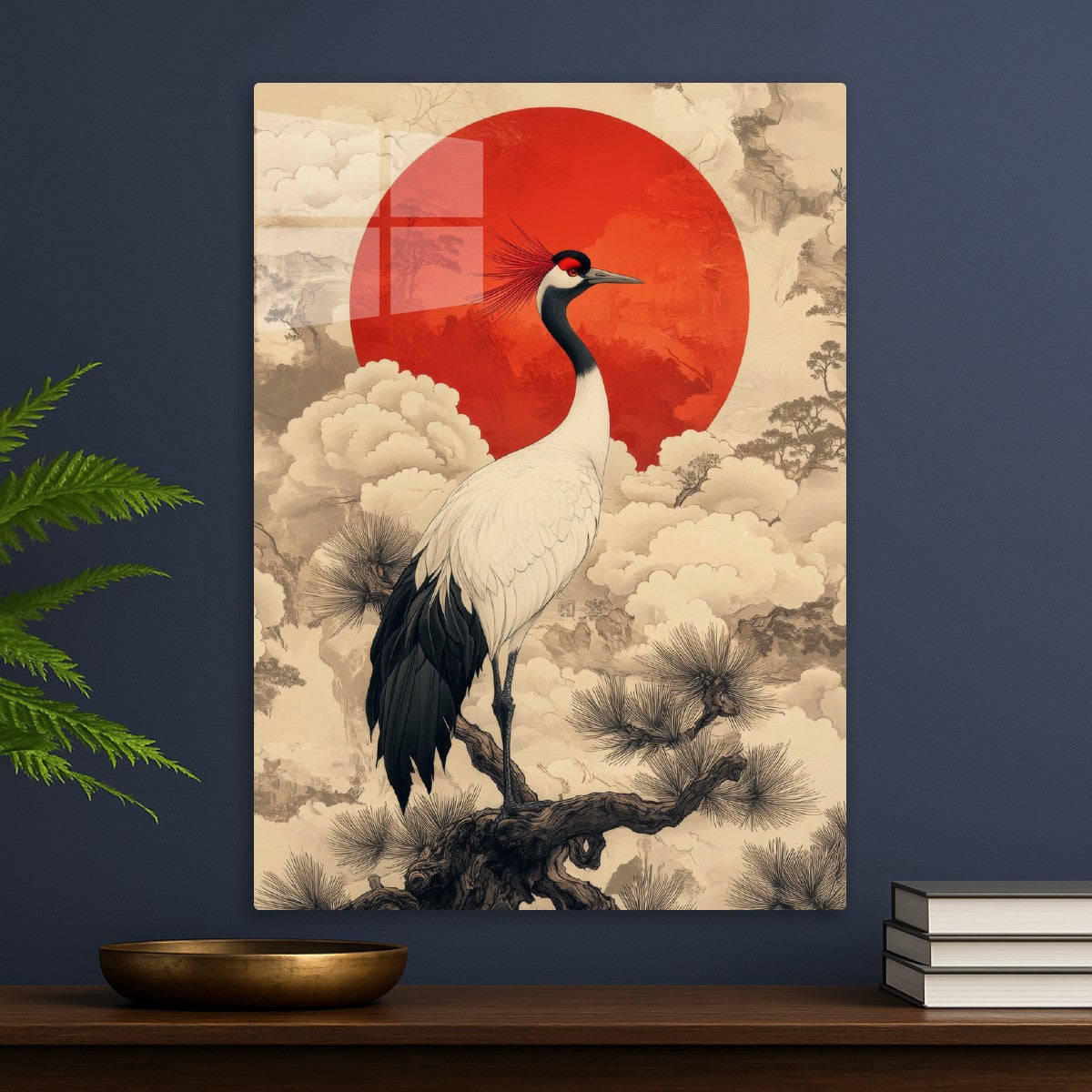 Red Sun, White Crane