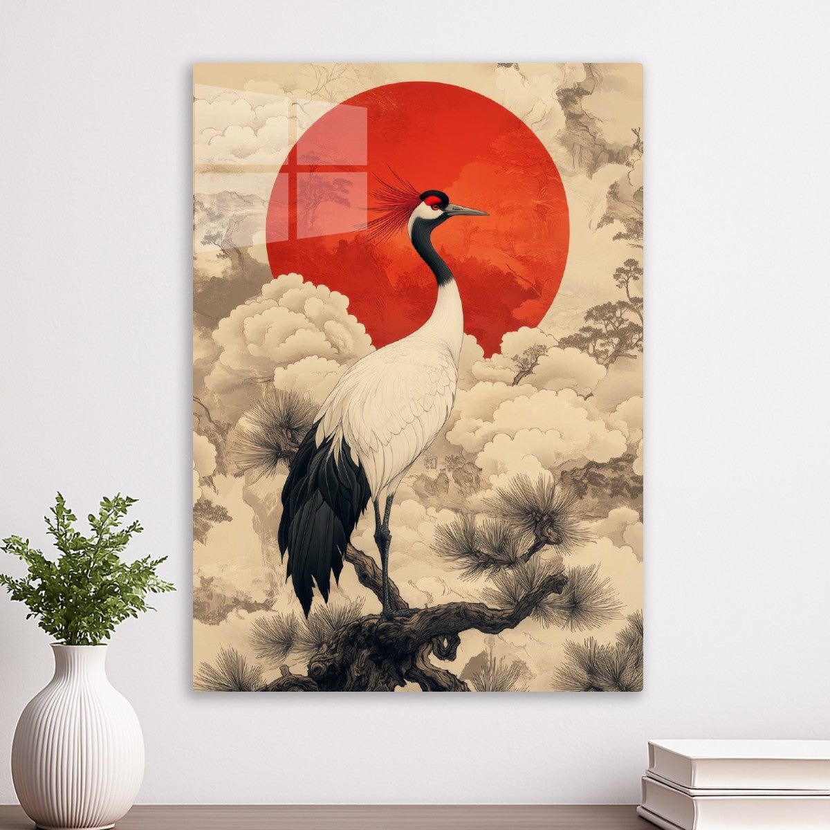 Red Sun, White Crane