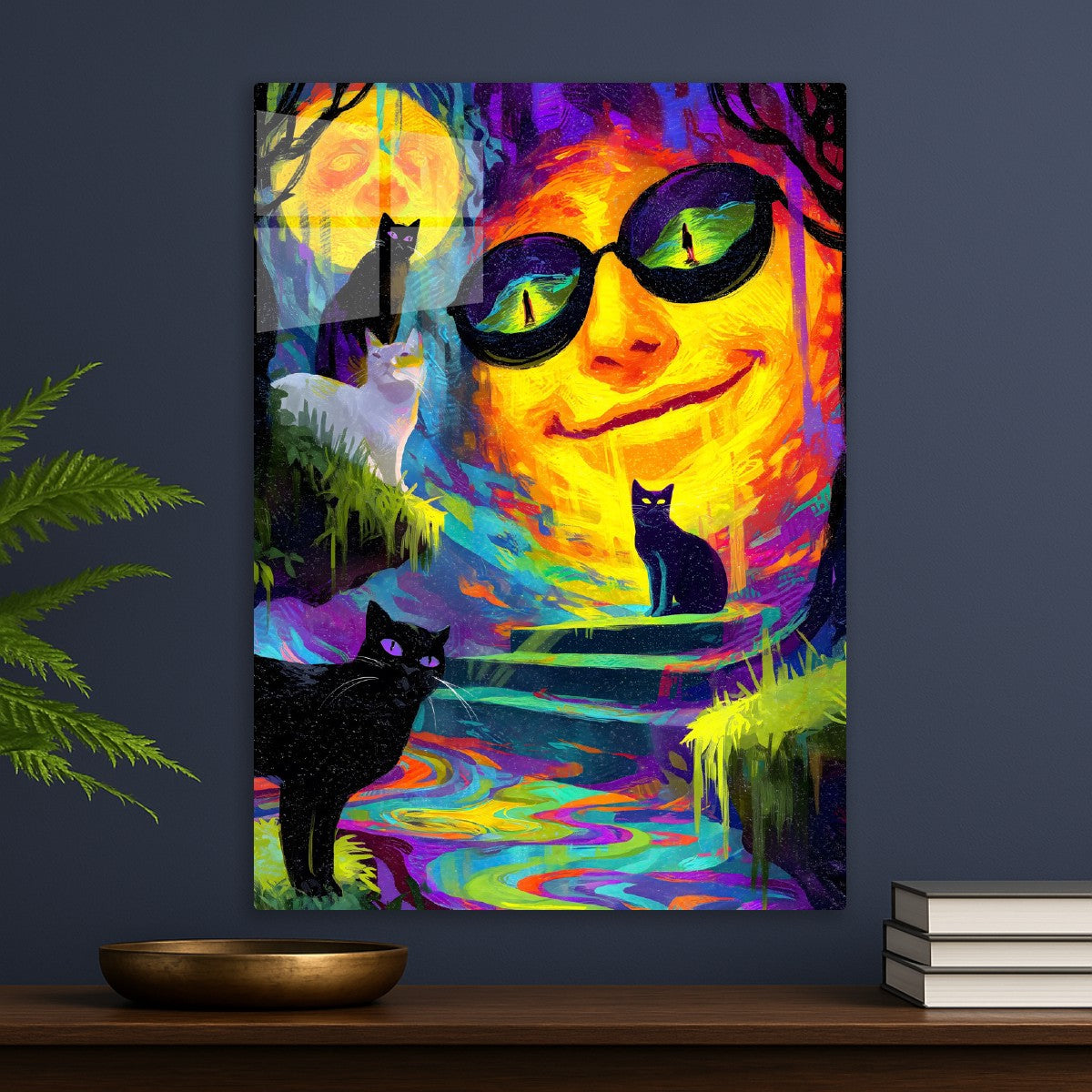 Feline Dreams in Neon Night