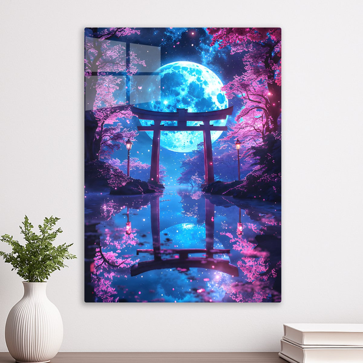Moonlit Sakura Torii Gateway