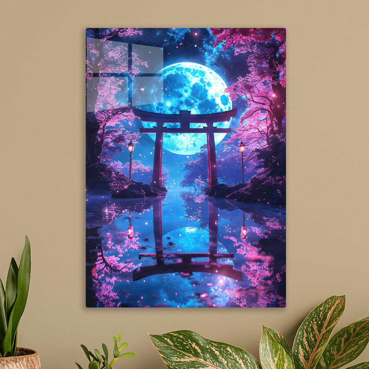 Moonlit Sakura Torii Gateway