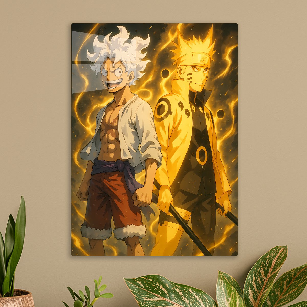 Luffy & Naruto,Golden Aura Duo